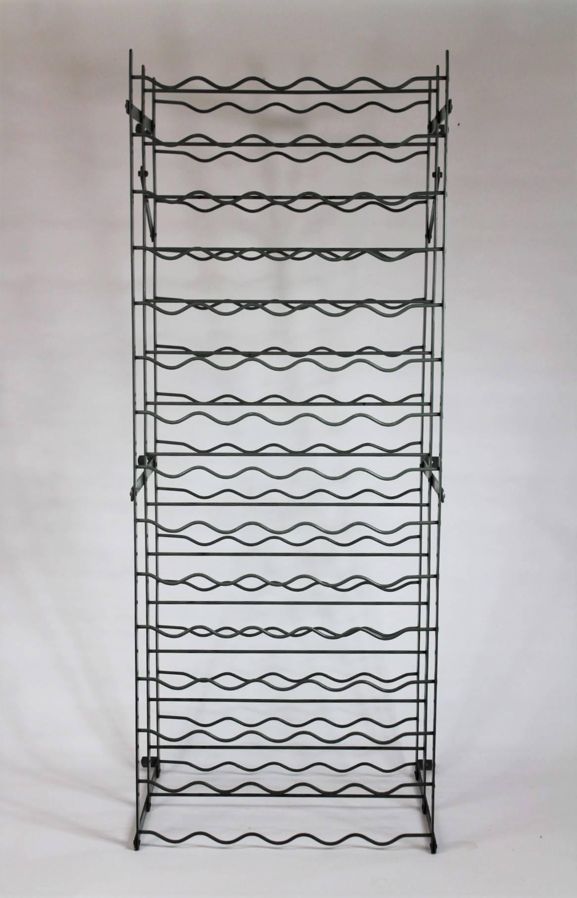 Swiss 1960s Metal Wine Bottle Rack by Bigla, Switzerland