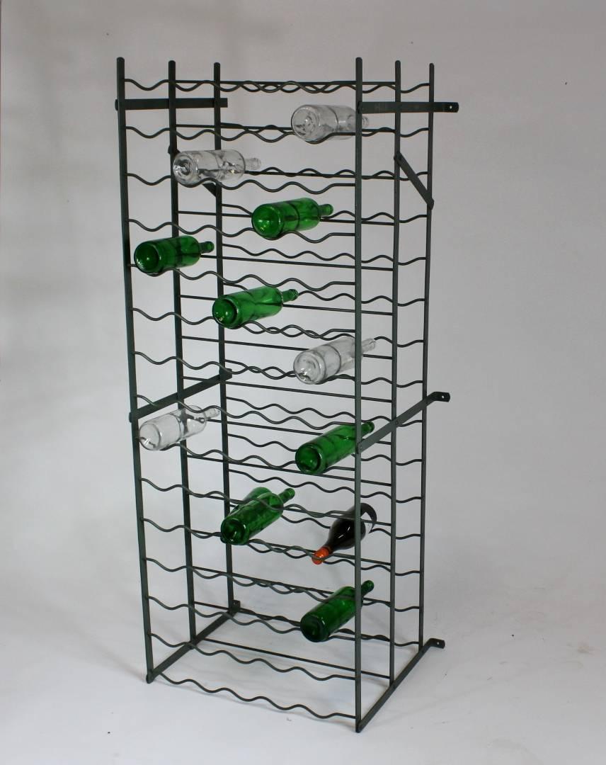 Industrial 1960s Metal Wine Bottle Rack by Bigla, Switzerland