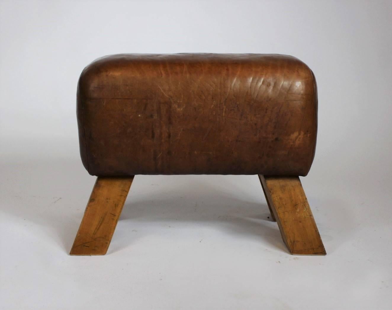 Industrial 1940s Leather Gym Seat