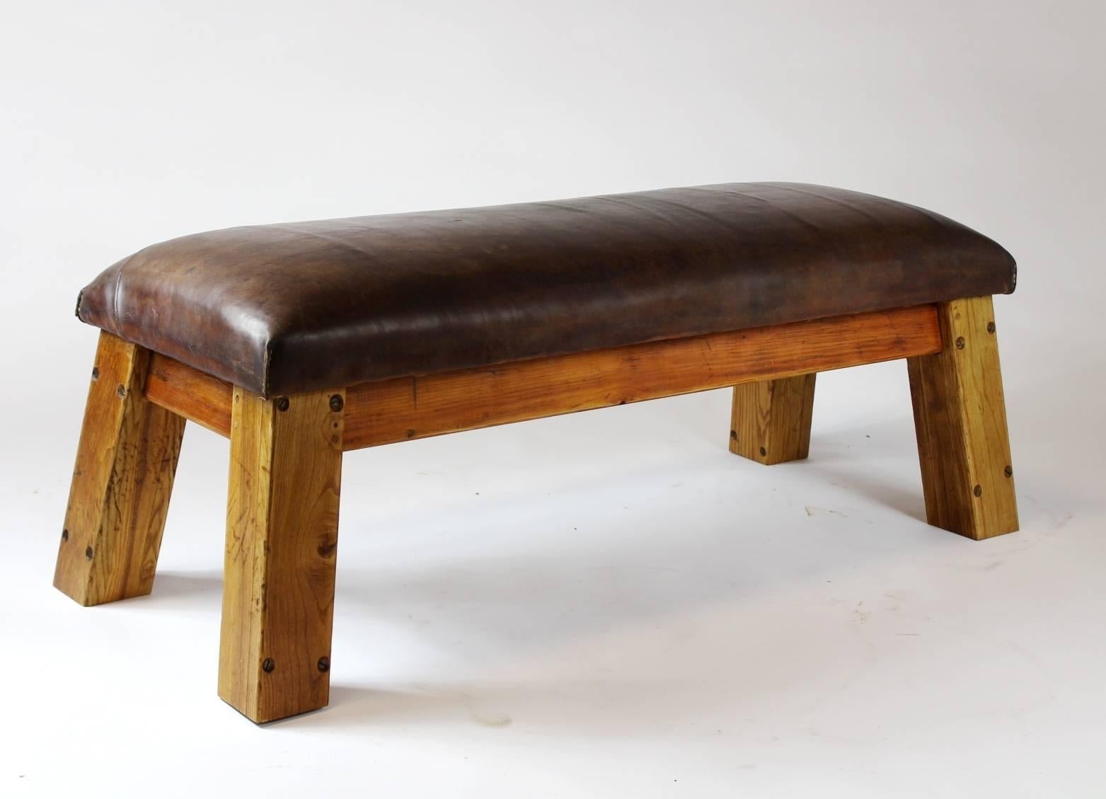 1940s Leather Gym Bench 1