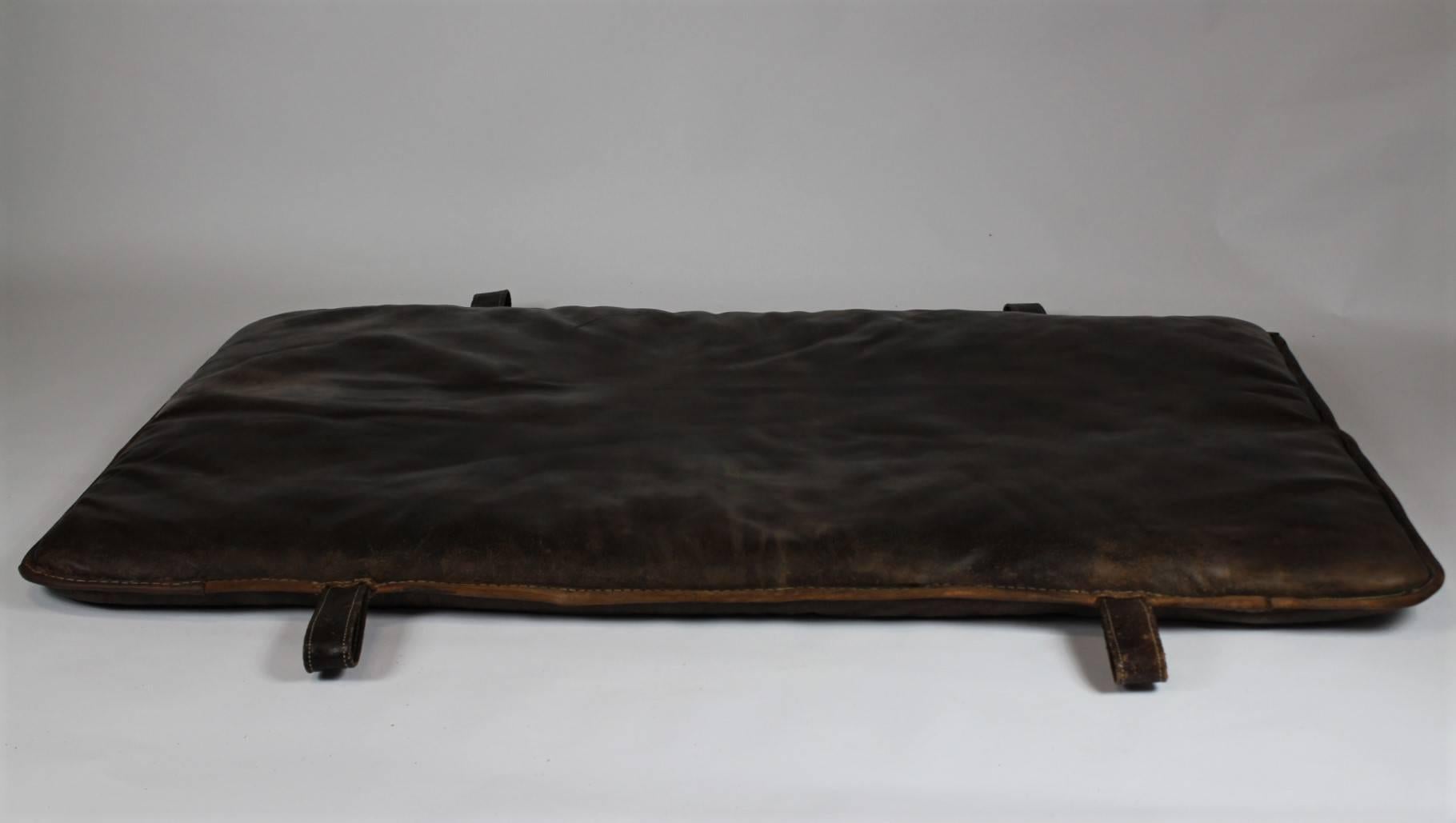Leather gym mat from the 1930s. It is in its good original condition with nice patina.
