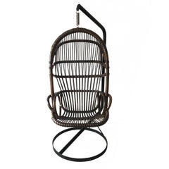 Cane Hanging Chair by Rohé Noordwolde, 1960s