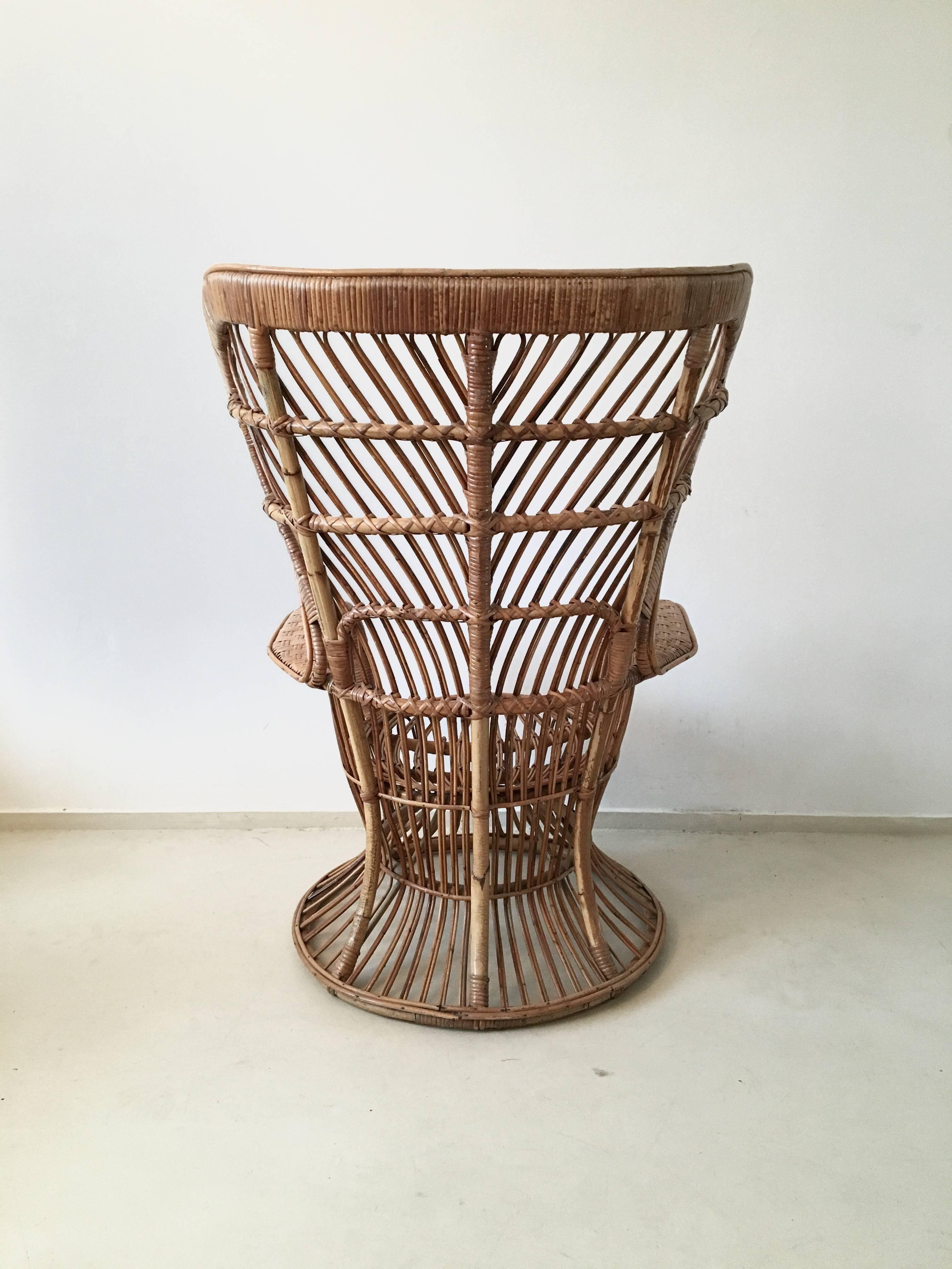 high back rattan chair