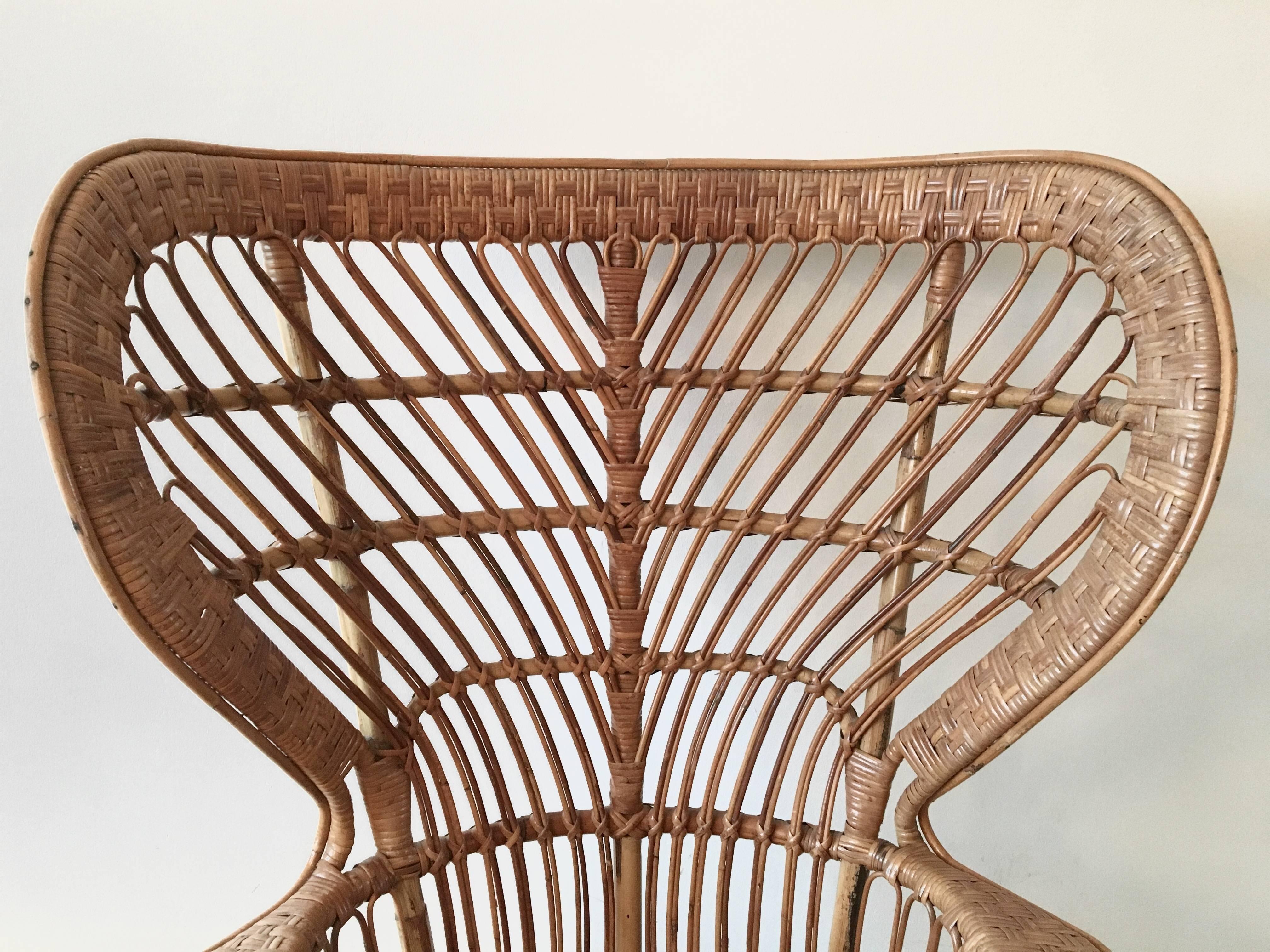 wicker high back chair