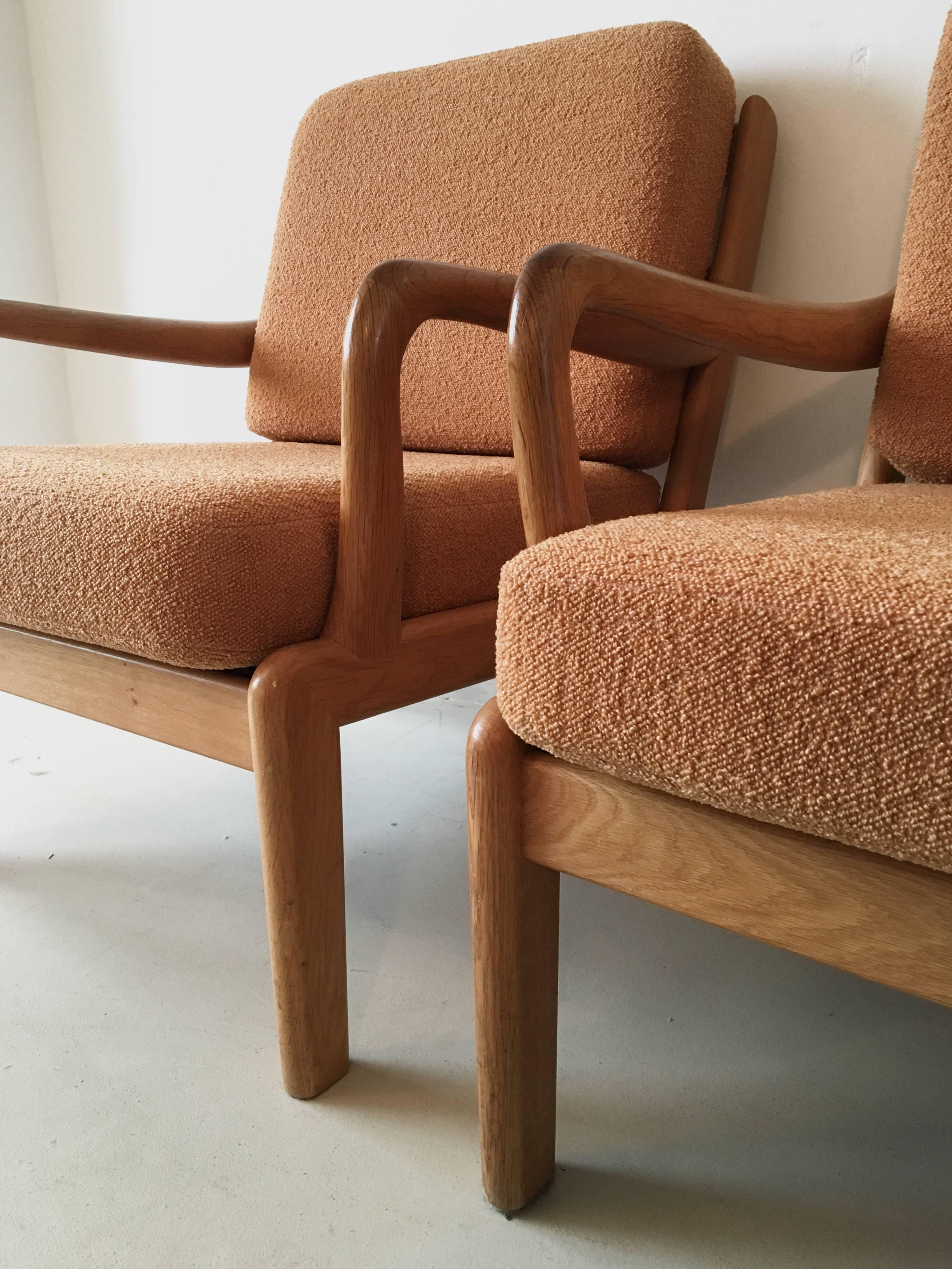Mid-Century Modern Set of Two Danish Lounge Chairs by L. Olsen and Son Denmark, 1960s