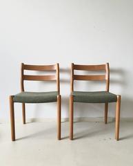 Set of Two Dining Chairs in Teak by J.L. Moller for Højbjerg, Denmark, 1960s