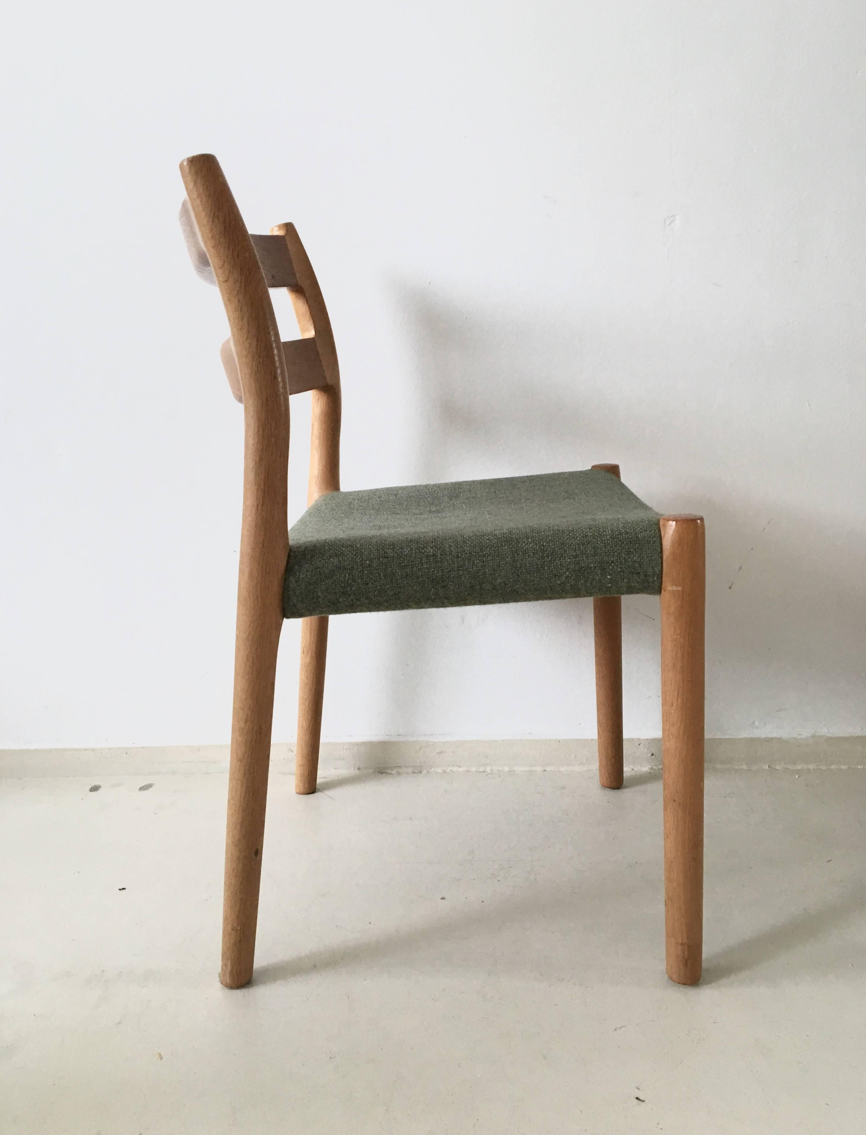 Mid-Century Modern Set of Two Dining Chairs in Teak by J.L. Moller for Højbjerg, Denmark, 1960s For Sale