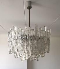 Exceptional Three-Tiered Dramatic Lucite Chandelier in Style of Kalmar, 1960s