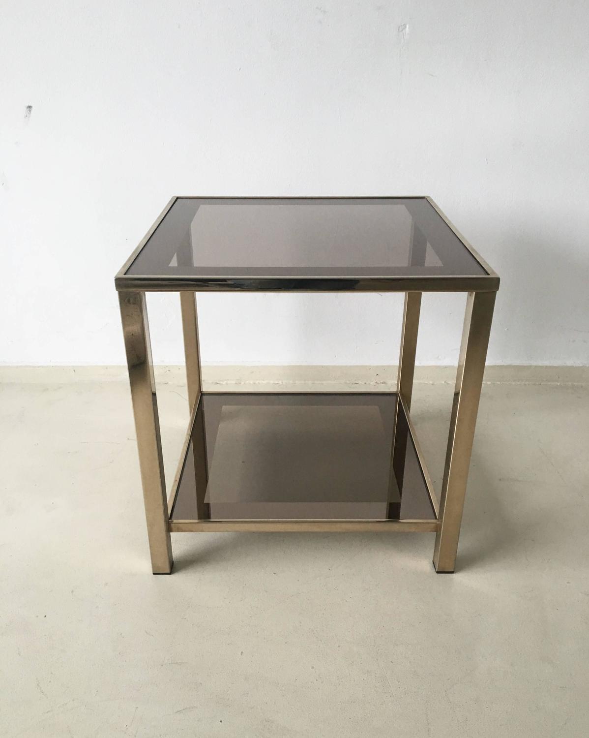 Small, 23-Carat Gold-Plated Side Table, 1960s For Sale at 1stdibs