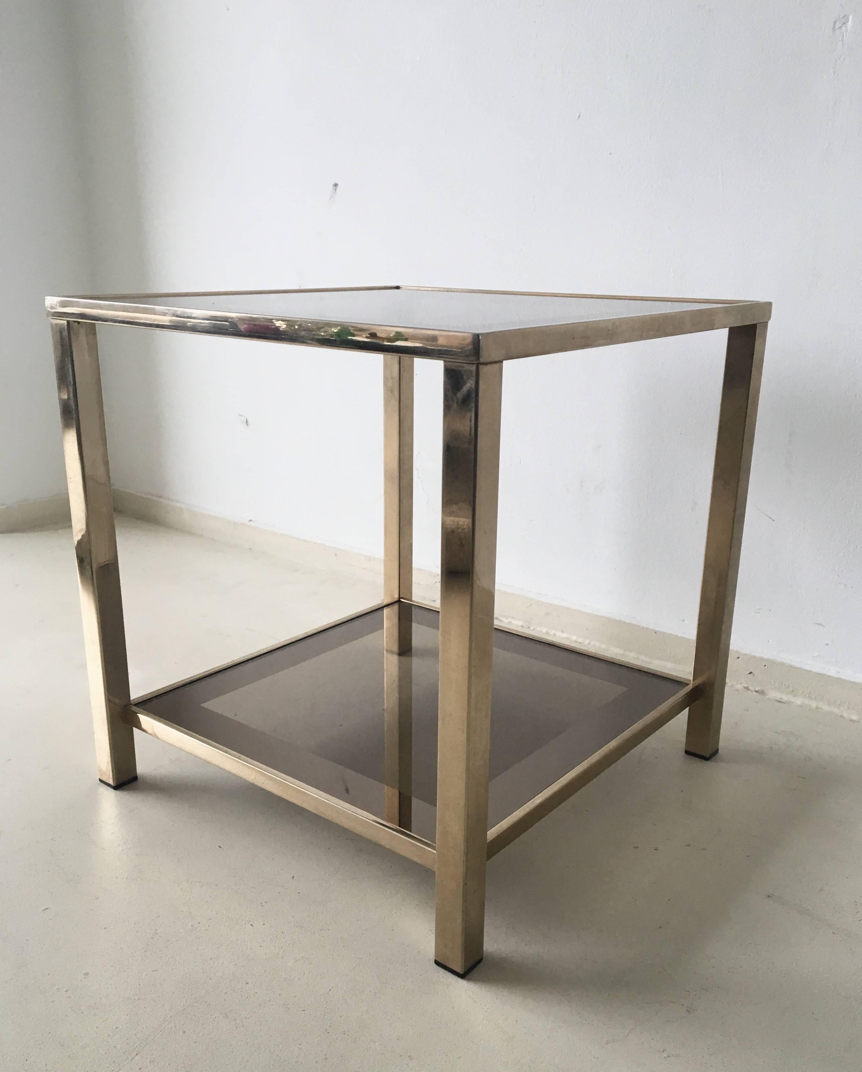 Mid-Century Modern Small, 23-Carat Gold-Plated Side Table, 1960s For Sale