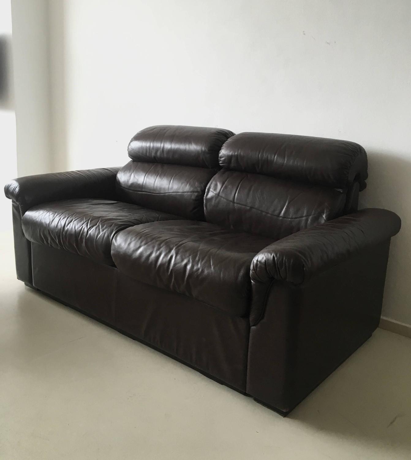 Finnish Leather TwoSeat Sofa by Oy BJ Dahlqvist Ab for BD Furniture