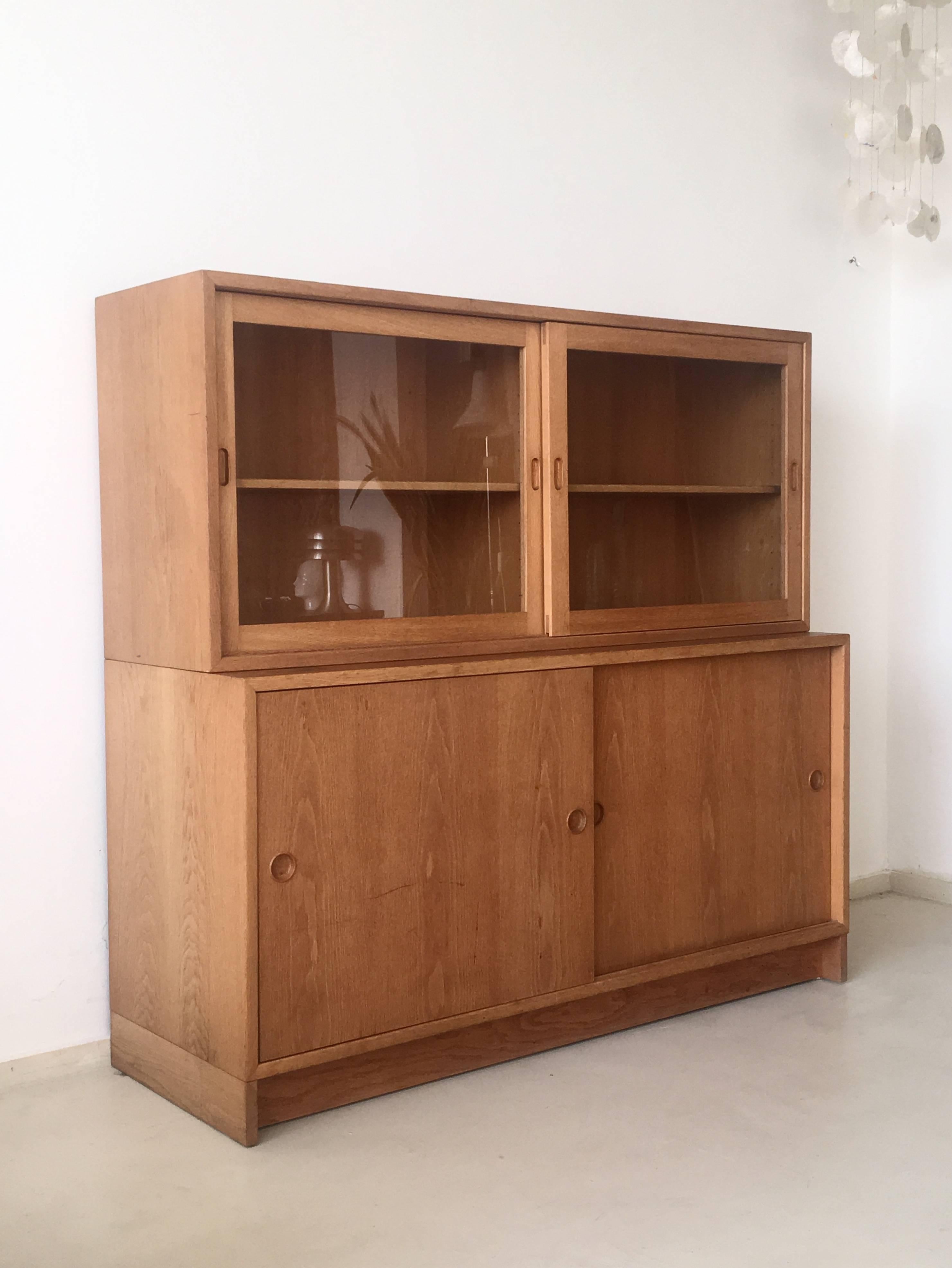 Mid-Century Modern Oak Cabinet Øresund with Vitrine, by Børge Mogensen for Karl Andersson & Soner