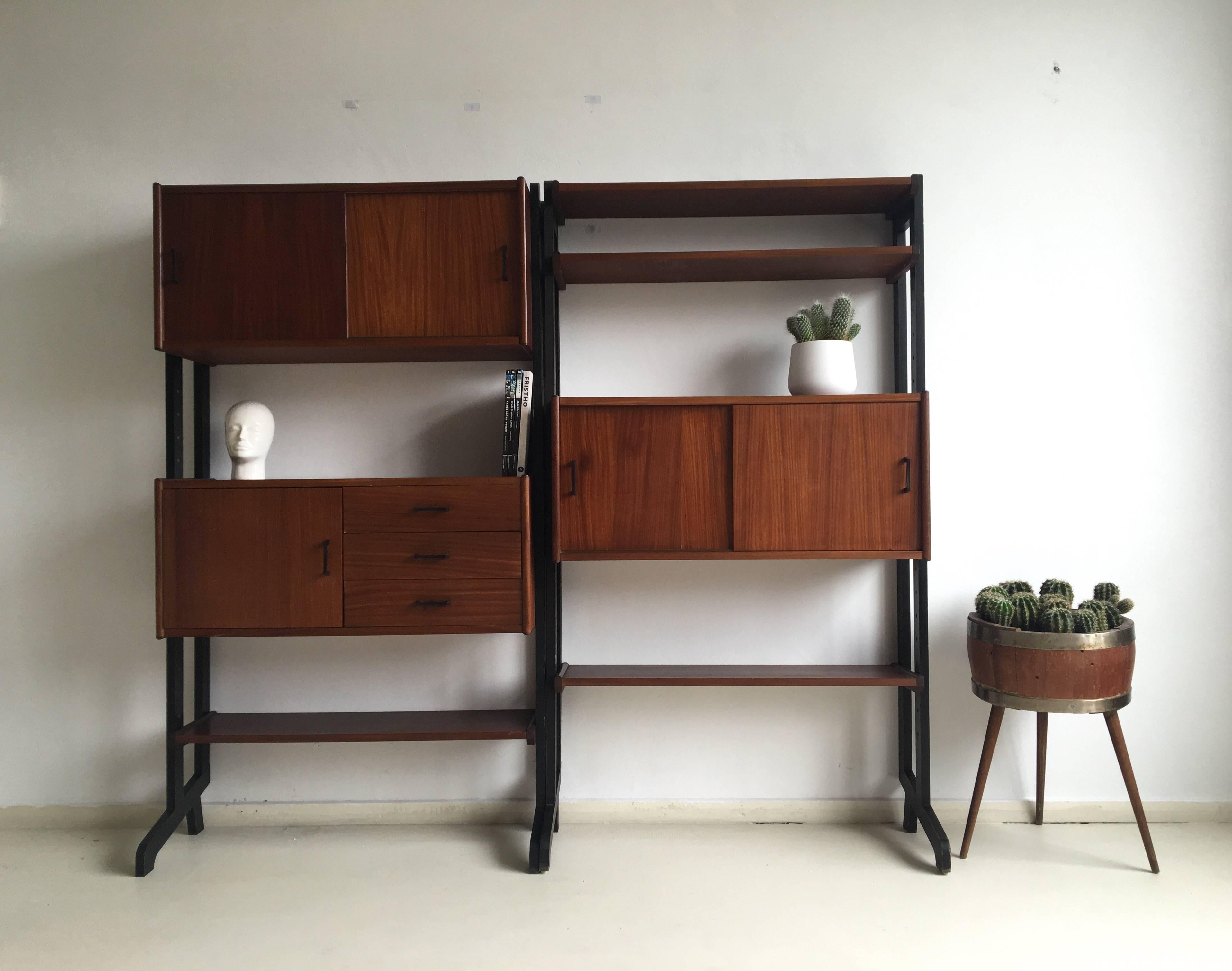 Modular Wall Unit by Simpla-Lux, 1960s In Good Condition For Sale In Schagen, NL