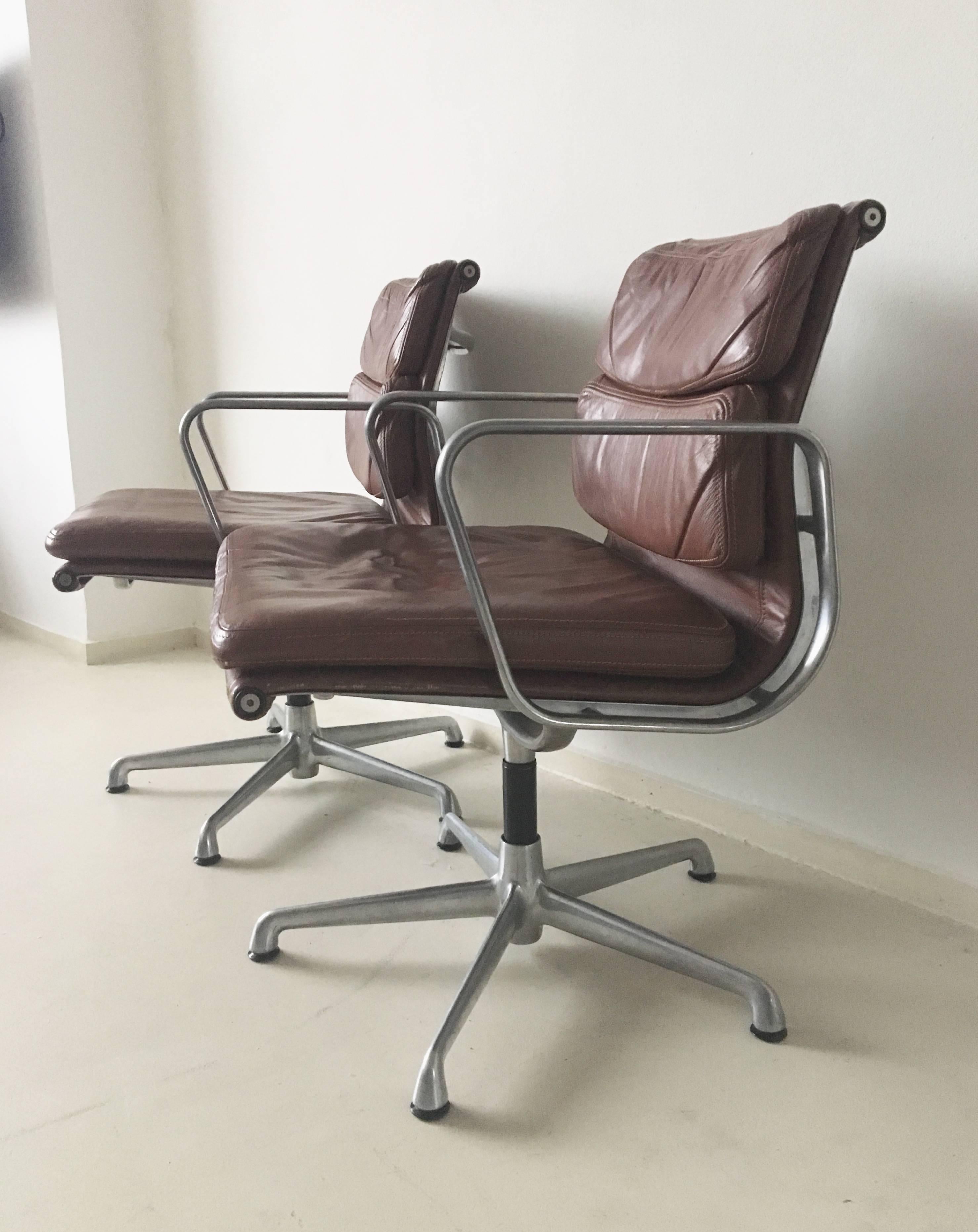 Mid-Century Modern Charles Eames Soft Pad Chairs EA208, for ICF Italy, 1960s (ONLY 1 LEFT)