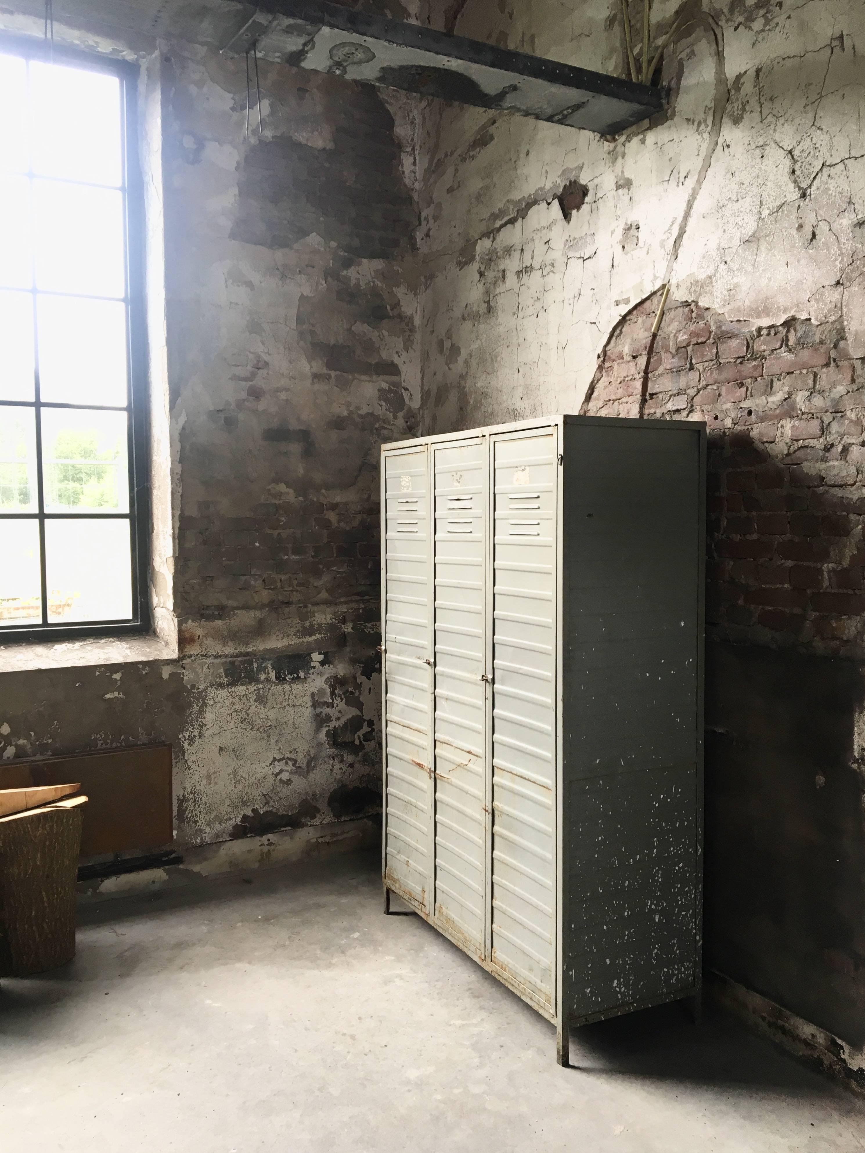 Industrial Locker Cabinet, 1950s-1960s In Good Condition In Schagen, NL