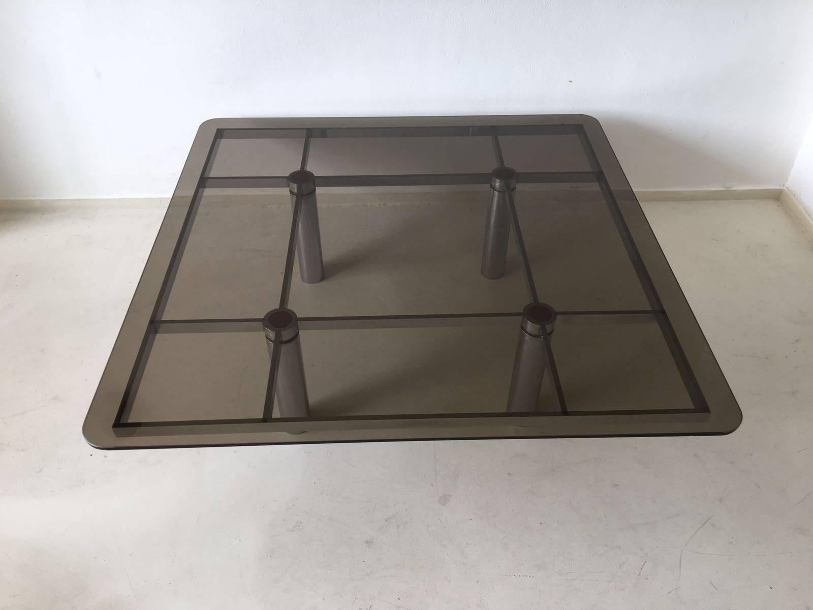 Mid-Century Modern Tobia Scarpa Square Glass Coffee Table for Gavina, 1960s