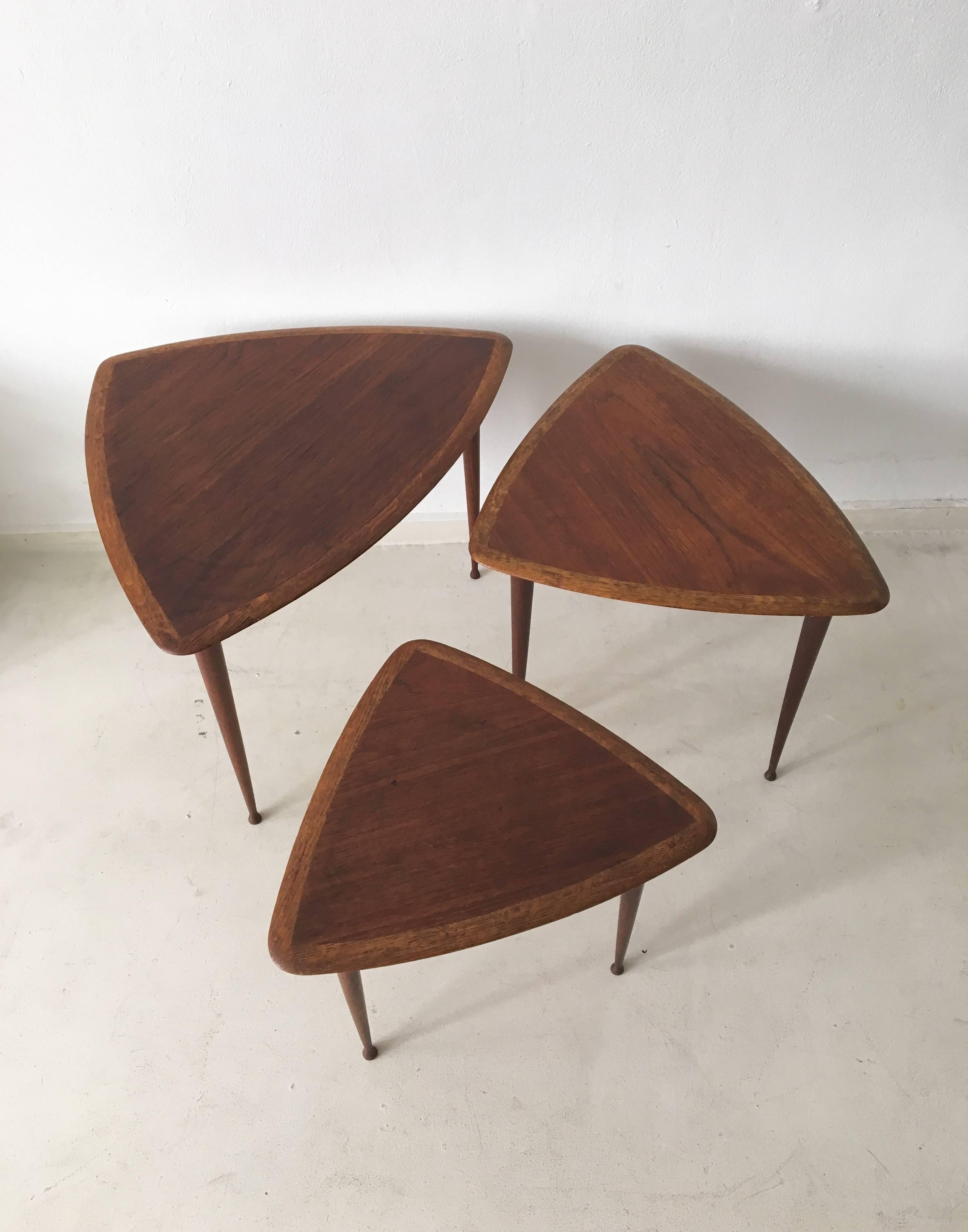Mid-20th Century Danish Nesting Tables in the Manner of Poul Jensen for Selig, Denmark, 1960s