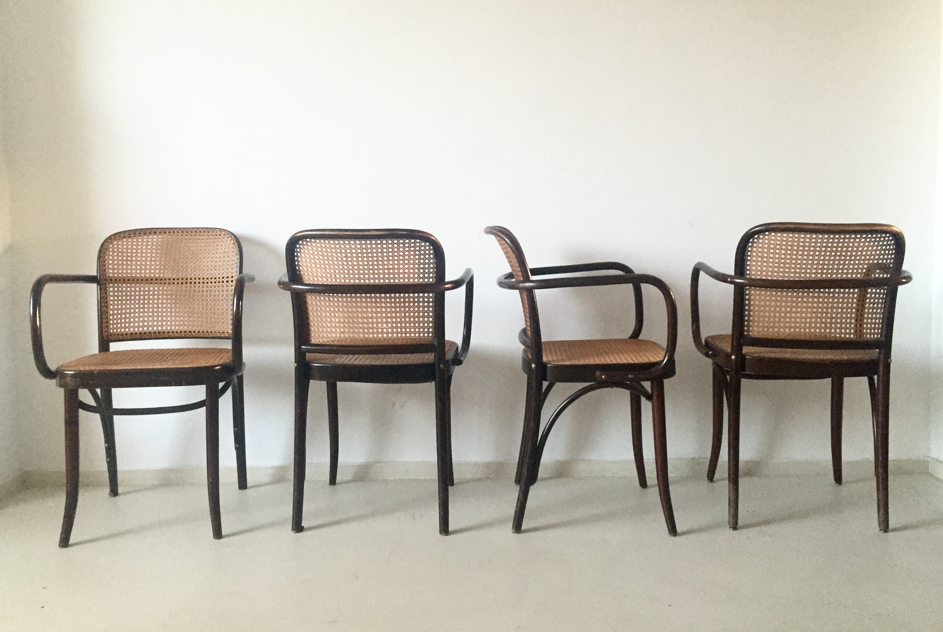 Josef Hoffman, Bentwood and Cane ''Prague'' Chairs, Set of Four, 1960s at  1stDibs