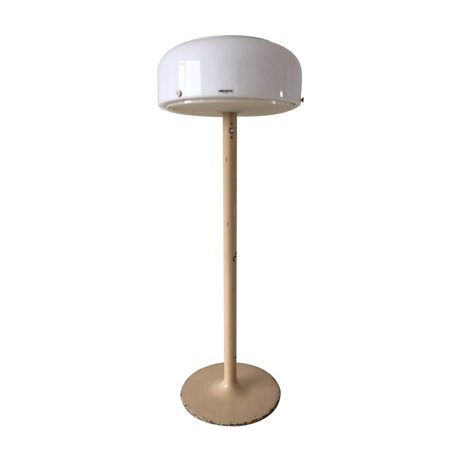 Rare White Floor Lamp by Anders Pehrson, for Ateljé Lyktan