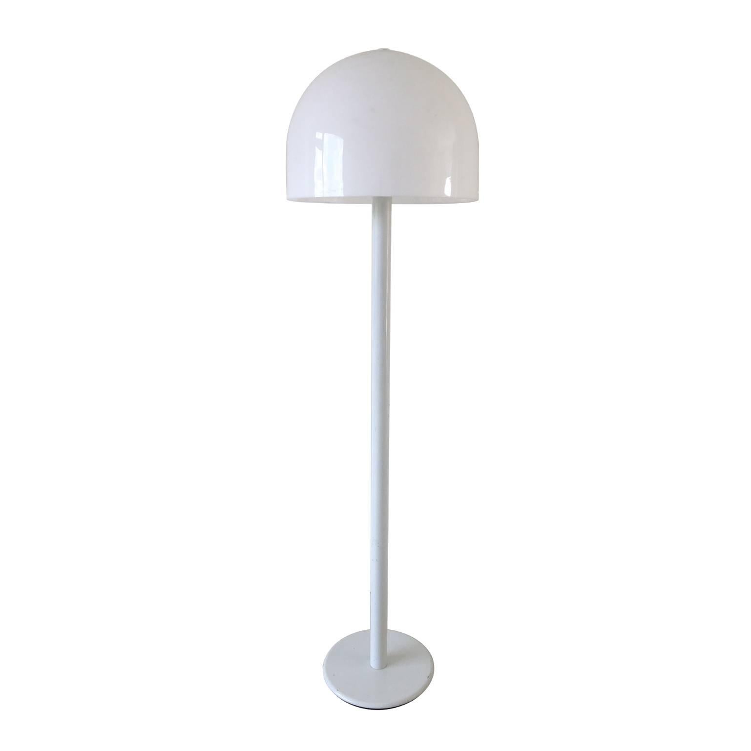 White Mid-Century Modern Mushroom Floor Lamp, 1960s