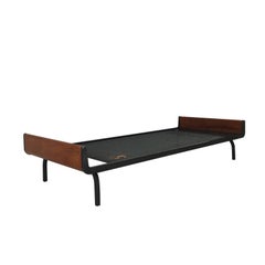 Friso Kramer Style, Metal and Teak Mid-Century Daybed by Auping, 1960s