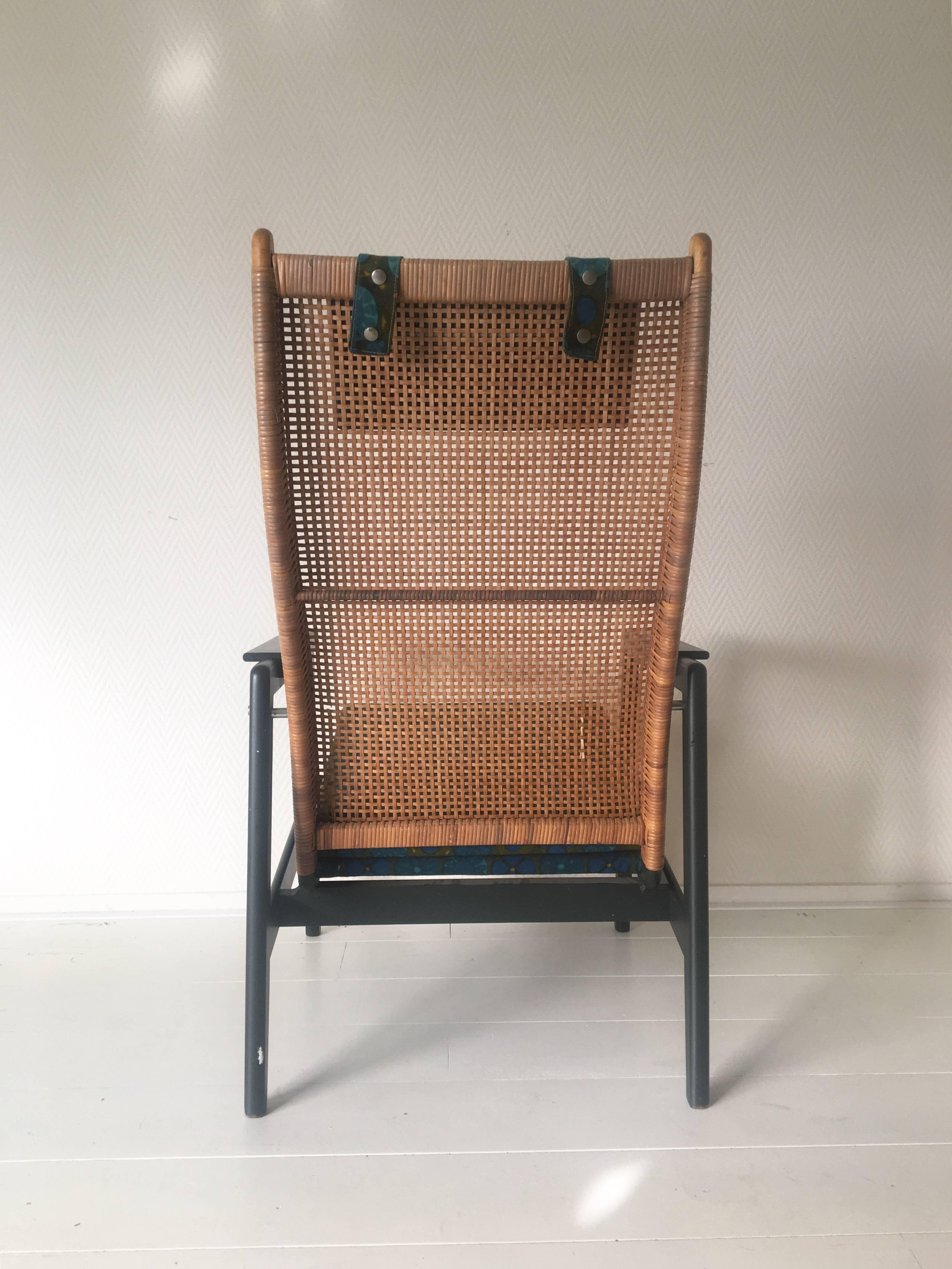 Fabric Vintage Bohemian Style Lounge Chair by P. Muntendam for Gebr. Jonkers For Sale
