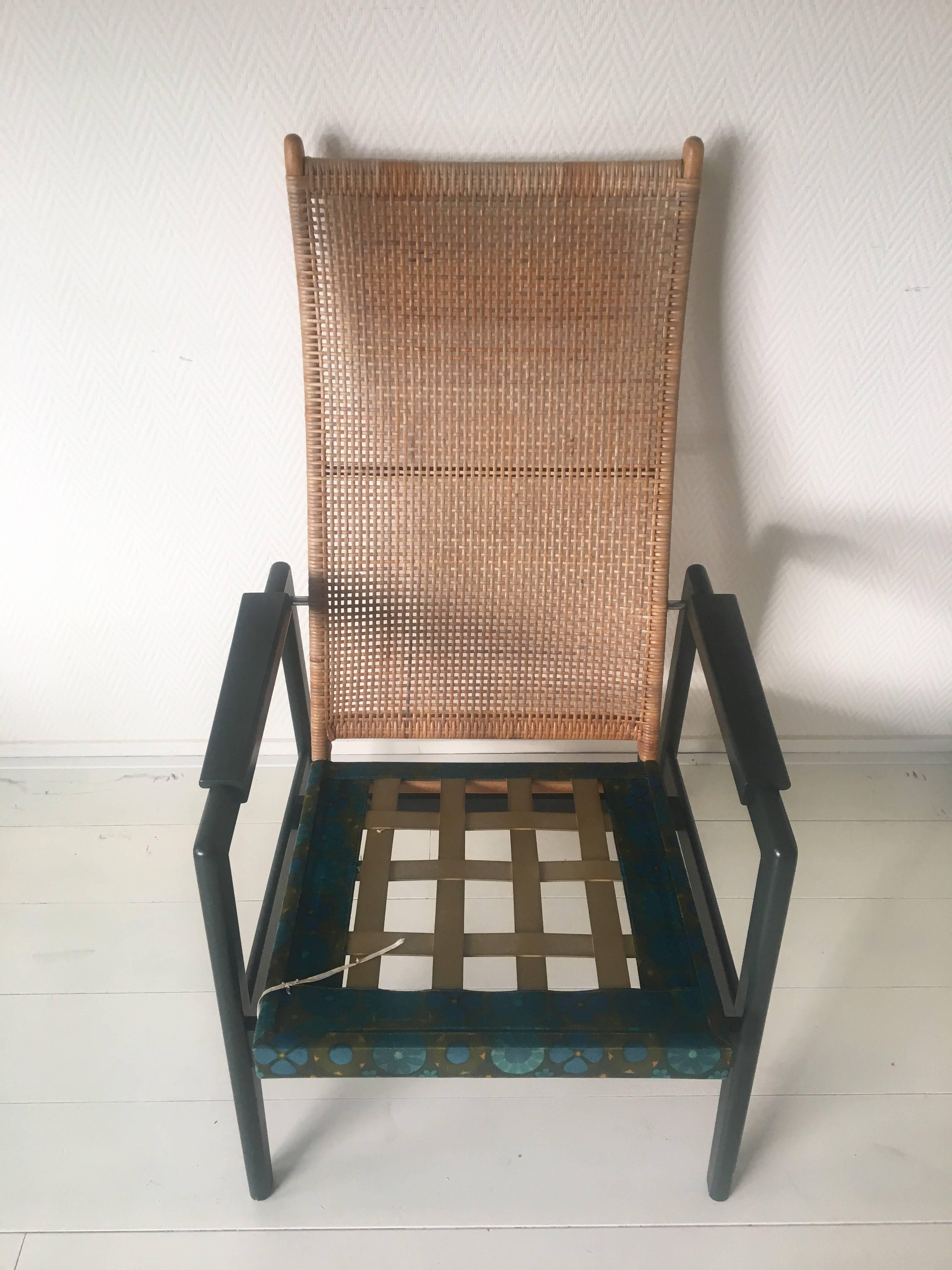 Vintage Bohemian Style Lounge Chair by P. Muntendam for Gebr. Jonkers For Sale 1