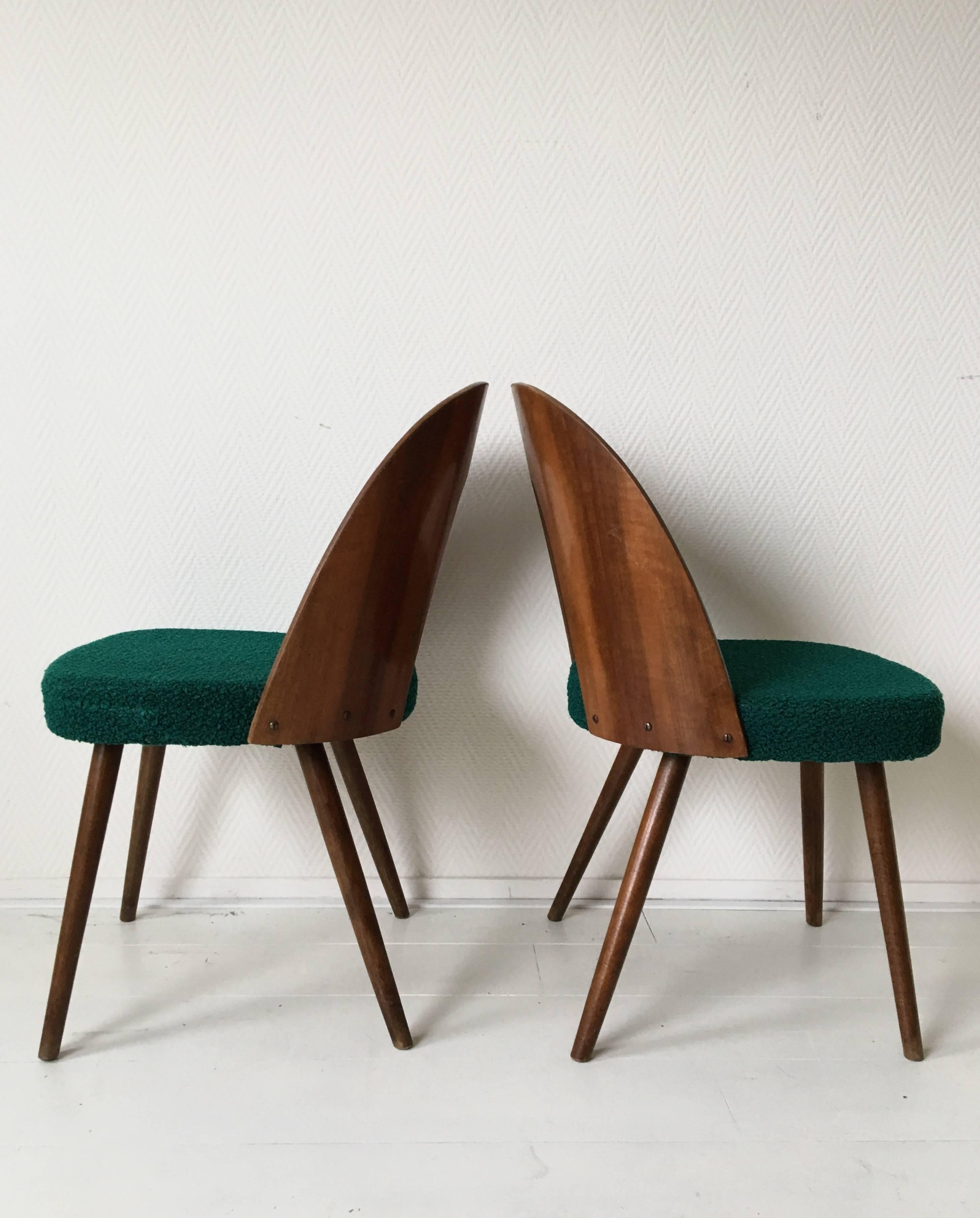 20th Century Set of Six Most Green Dining Room Chairs by Antonin Suman for Zilina. SALE!