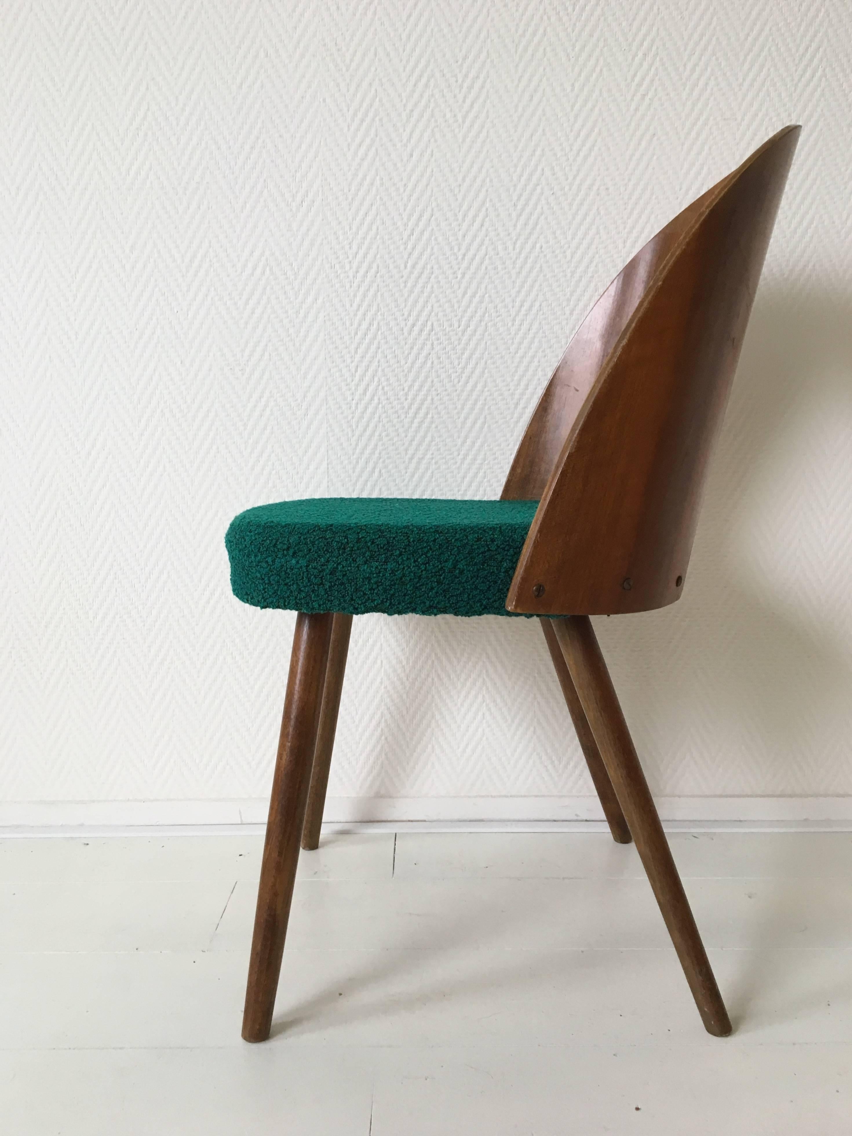 Fabric Set of Six Most Green Dining Room Chairs by Antonin Suman for Zilina. SALE!