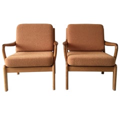 Midcentury Pair of Teak, Lounge Chairs by L. Olsen and Son Mobelfabrik, Denmark