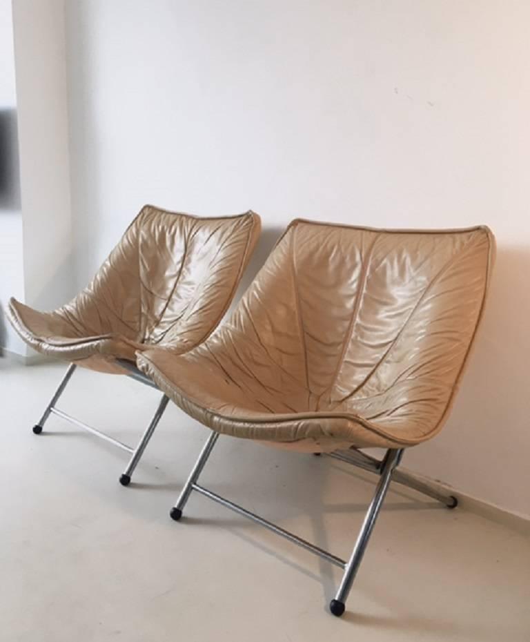 Foldable Easy Chairs entworfen von Teun Van Zanten für Molinari, 1970er Jahre (Moderne der Mitte des Jahrhunderts) im Angebot