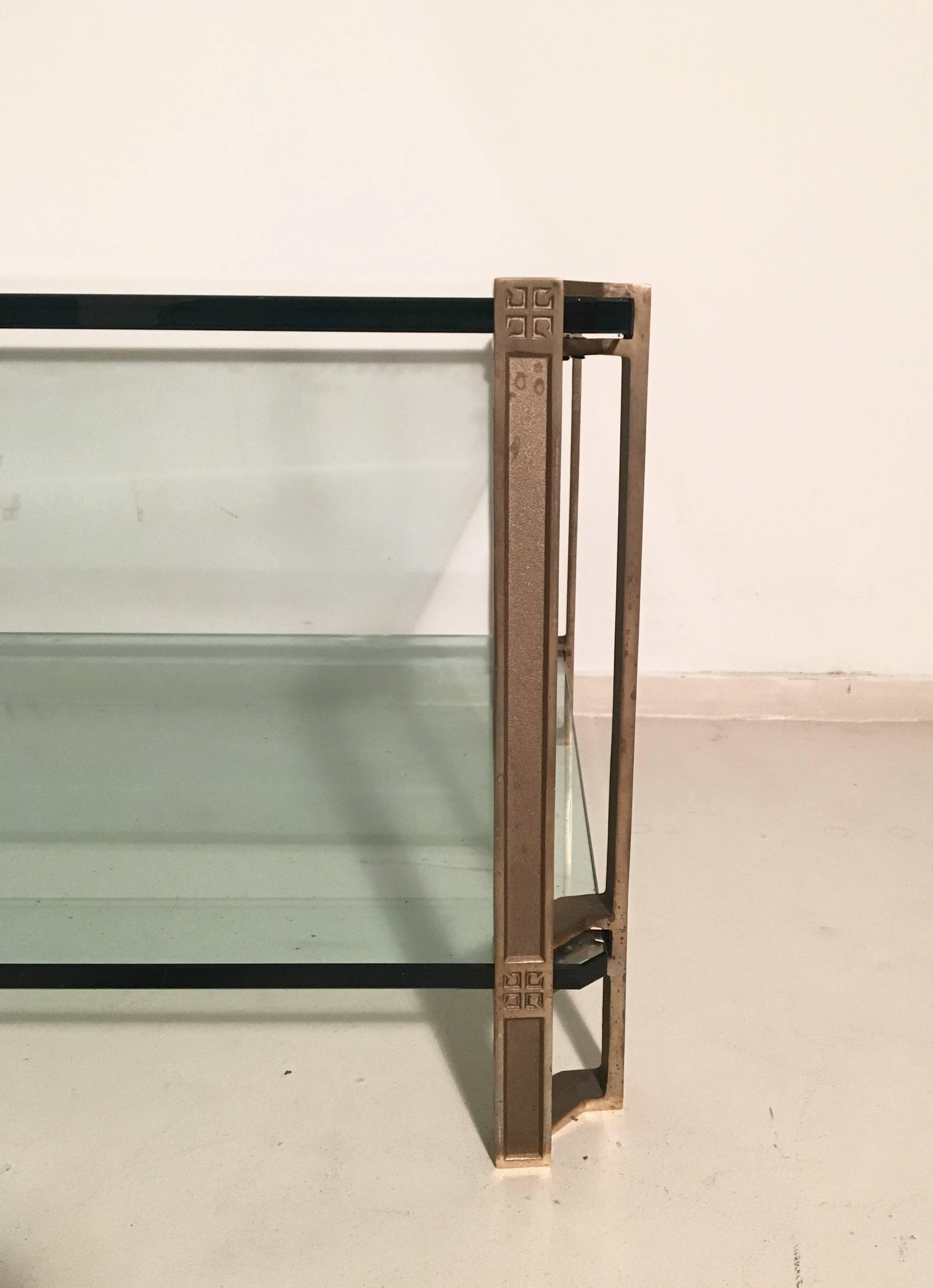T24D Brass and Glass Coffee Table Designed by Peter Ghyczy, 1979 In Good Condition In Schagen, NL