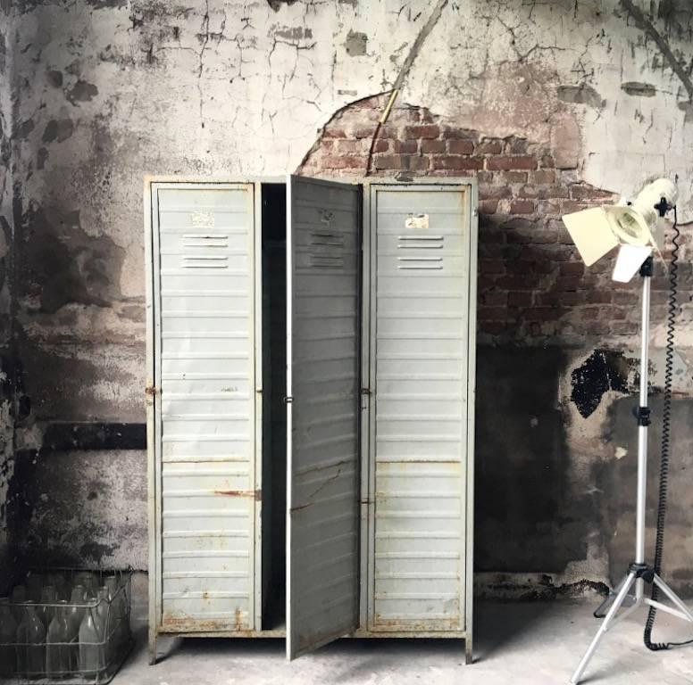 Metal Industrial Locker Cabinet, 1950s-1960s