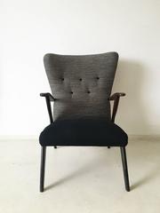 Vintage Wingback Chair, Ercol Style, Newly Upholstered, 1950s
