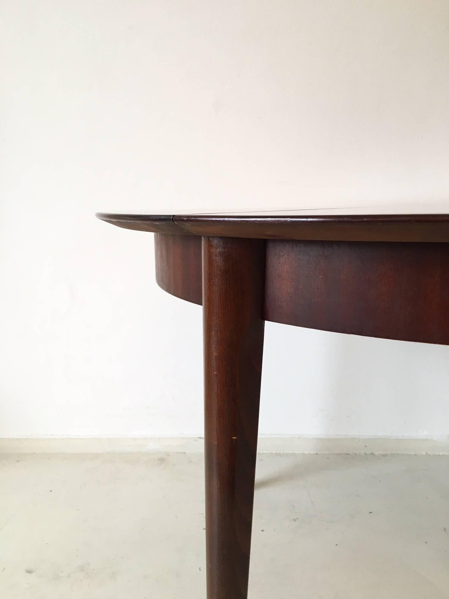 Mid-Century Modern Round or Oval Extendable Dining Table by Lubke, 1960s