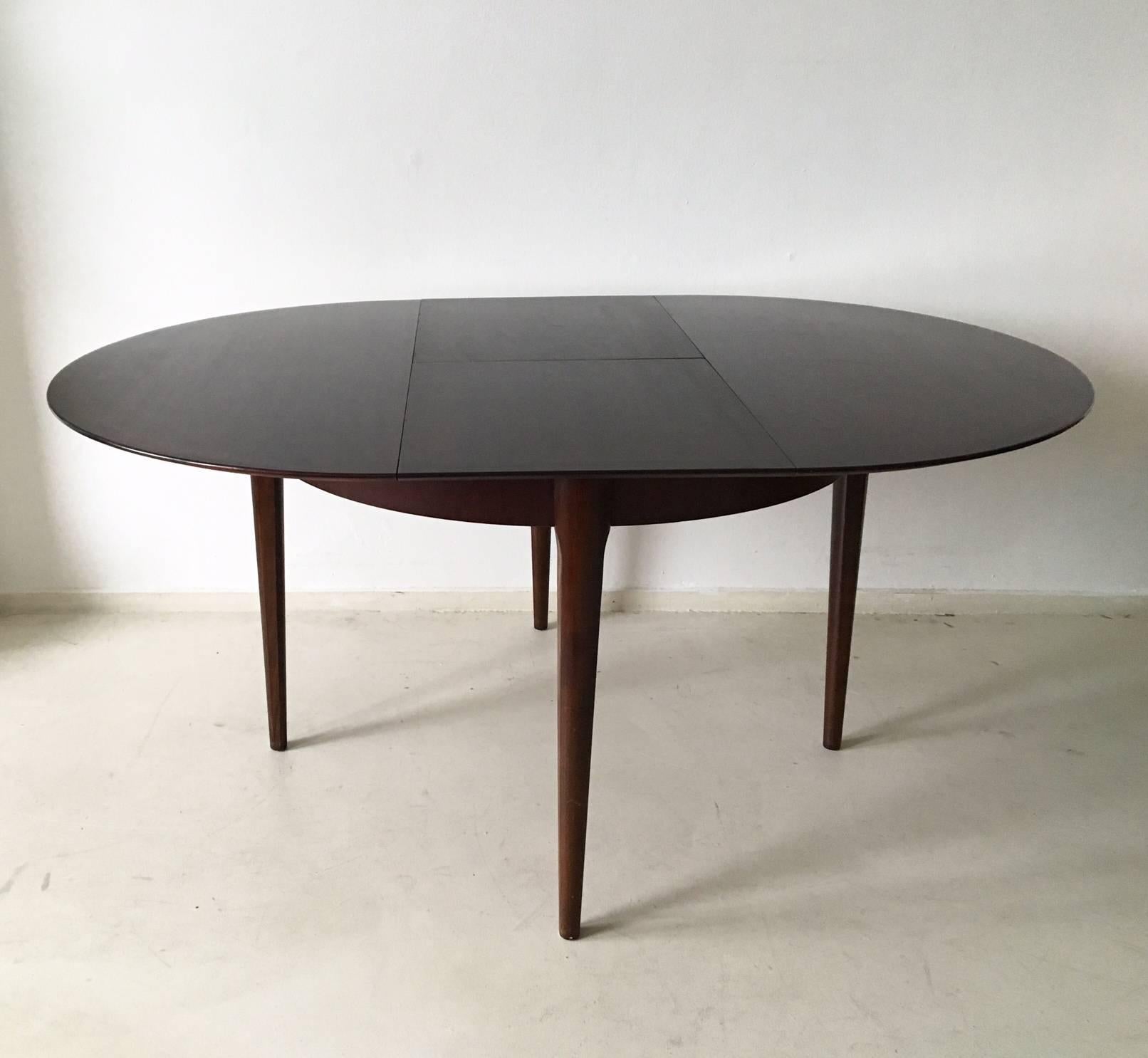German Round or Oval Extendable Dining Table by Lubke, 1960s