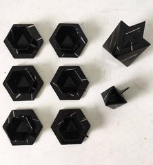 Rare Cubic Tea Set, in Style of Rolf Sinnemark, 1980s