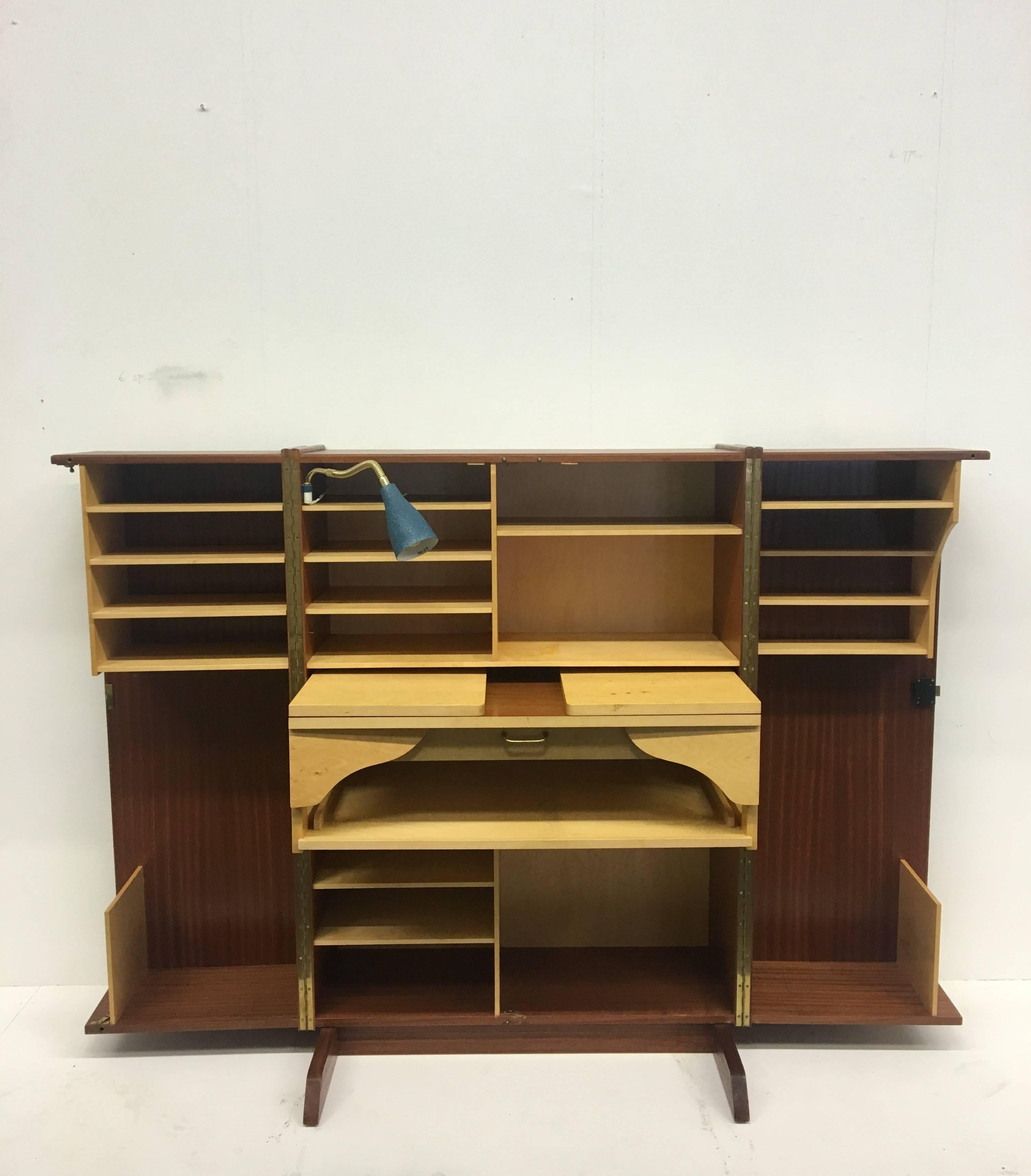 Swiss Mummenthaler & Meier Foldable Desk, Working station, Magic Box, 1960s