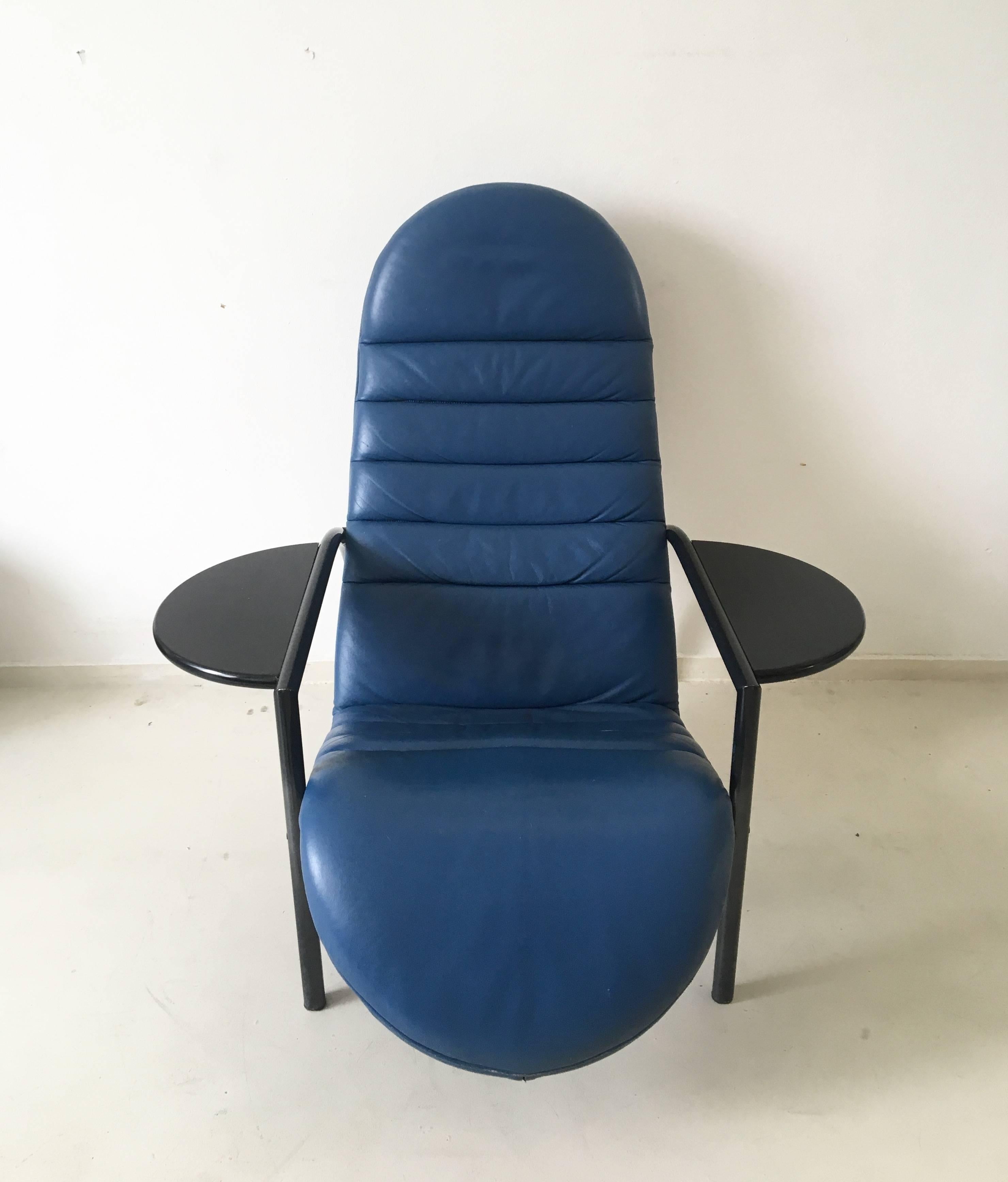 Italian Extreme Rare Adjustable Lounge Chair by Ammanati and Vitelli for Moroso, 1980s For Sale
