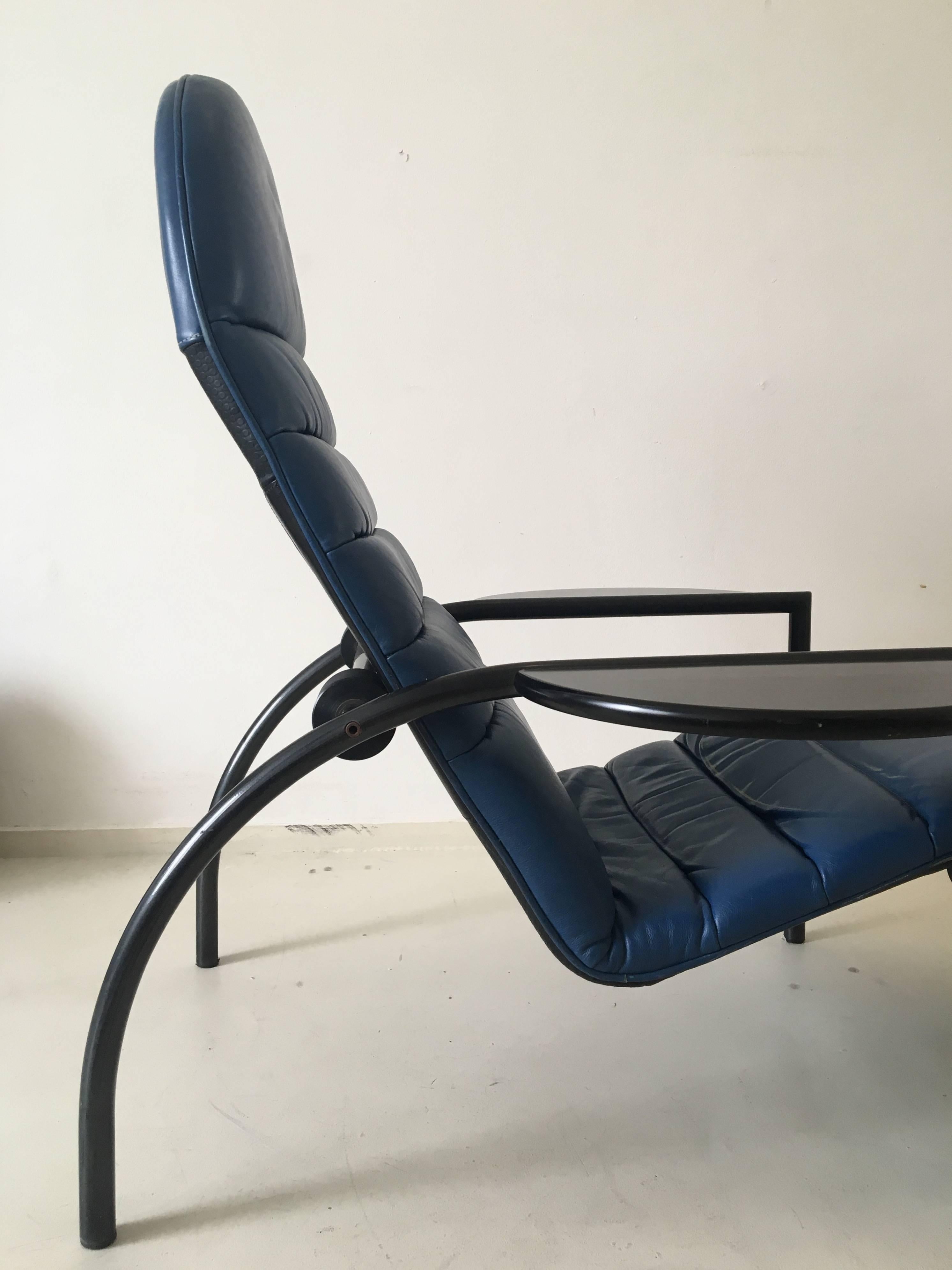 Metal Extreme Rare Adjustable Lounge Chair by Ammanati and Vitelli for Moroso, 1980s For Sale