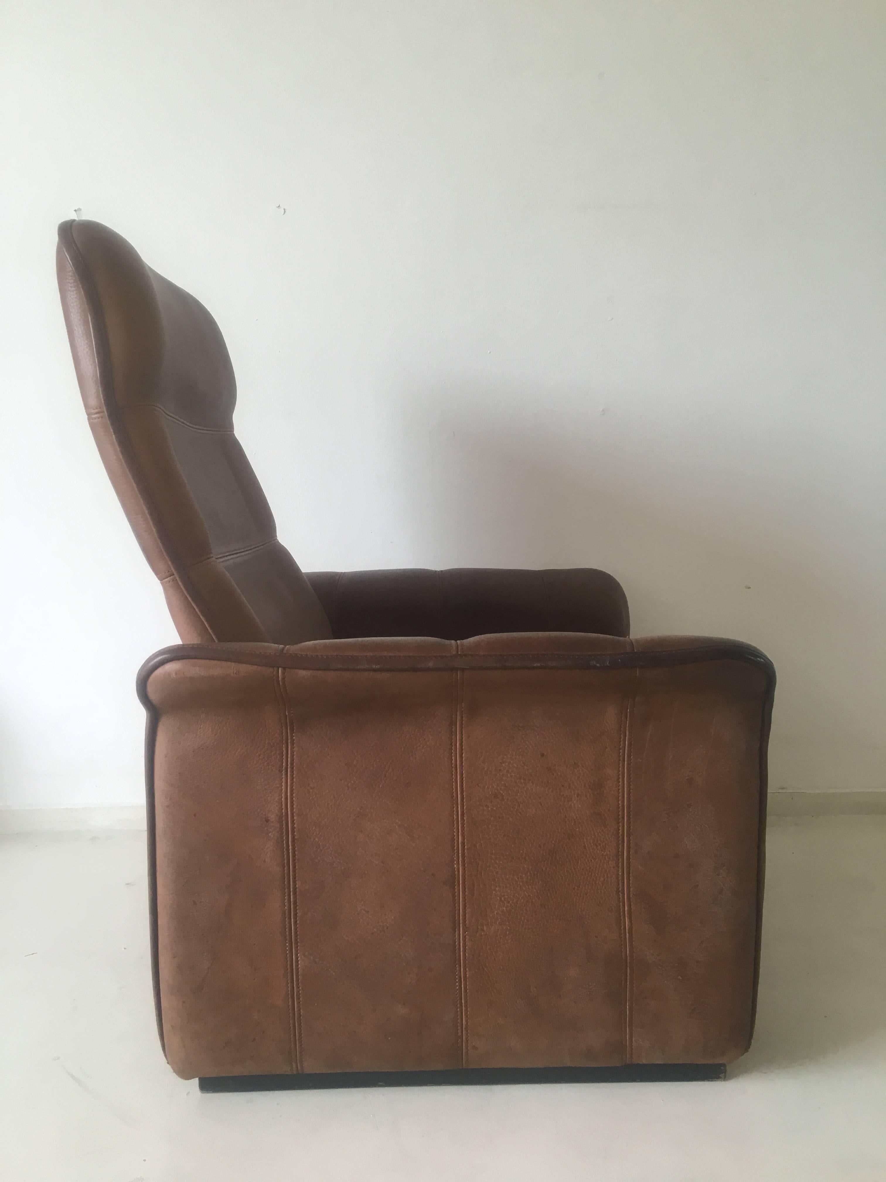 Mid-Century Modern Adjustable Leather Lounge Chair, Model DS-50 by De Sede, 1960s
