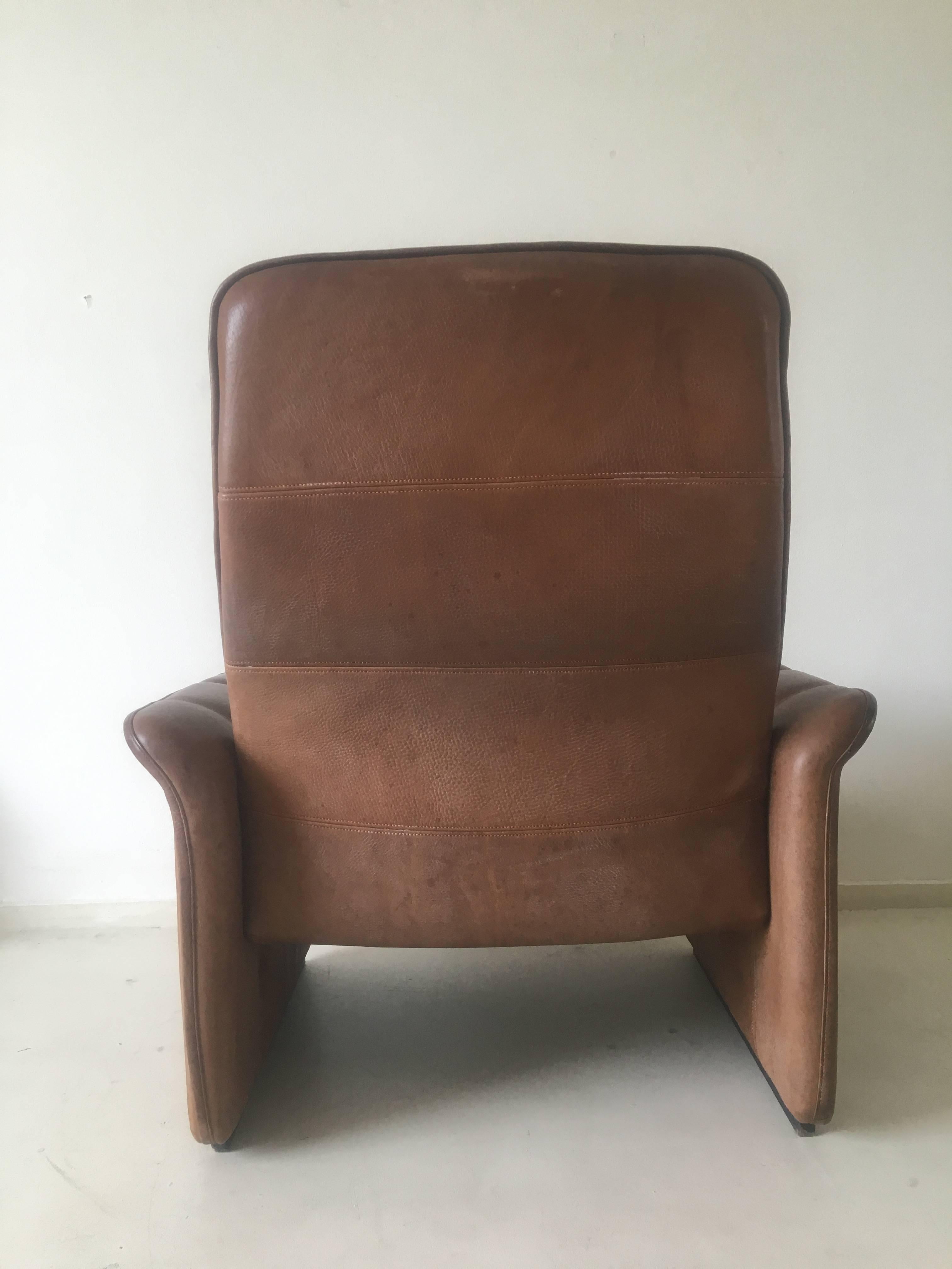 Adjustable Leather Lounge Chair, Model DS-50 by De Sede, 1960s In Good Condition In Schagen, NL