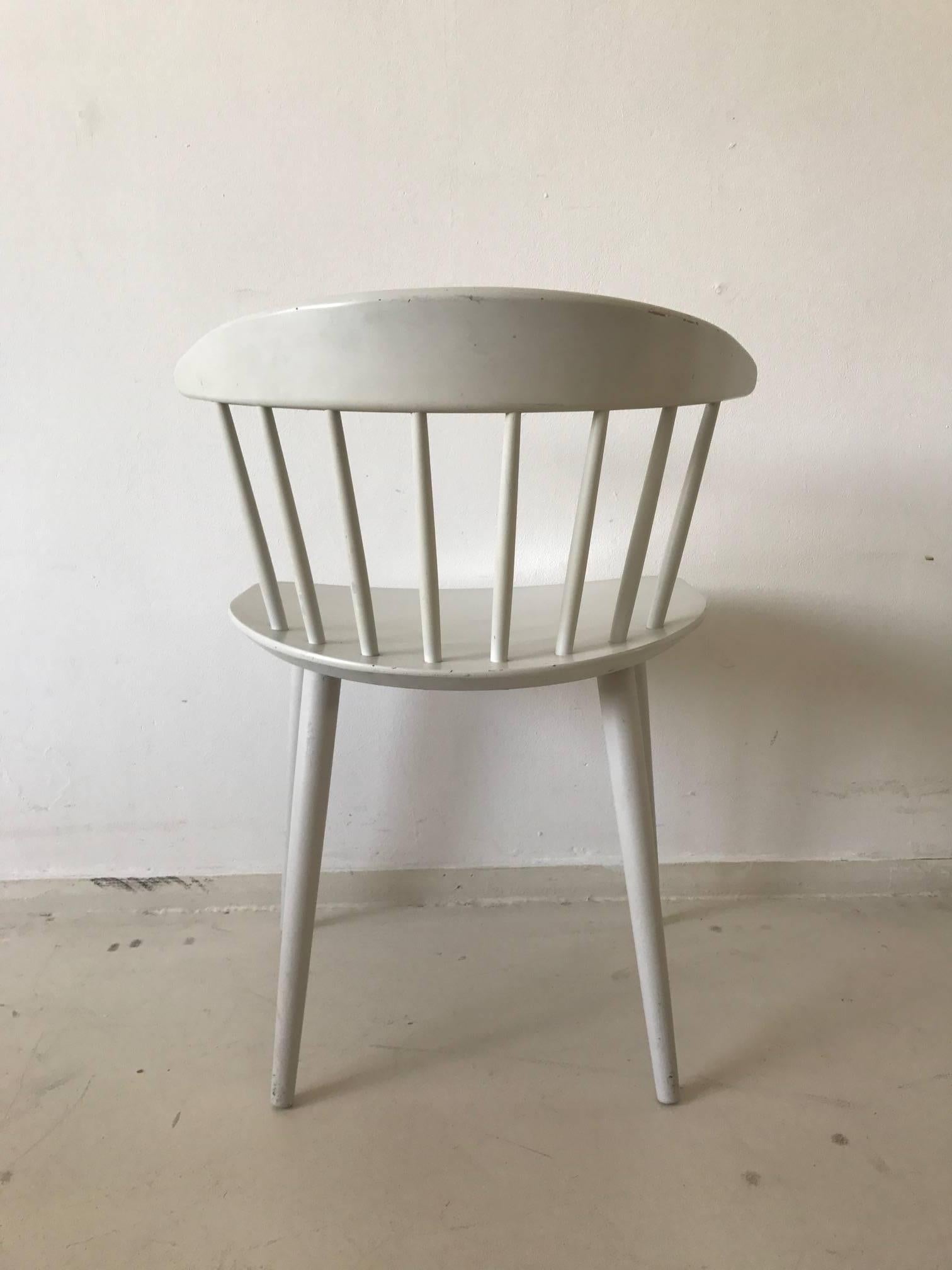 Danish Stunning White J104 Dining Chairs by Jørgen Bækmark for FDB Møbler, 1960s