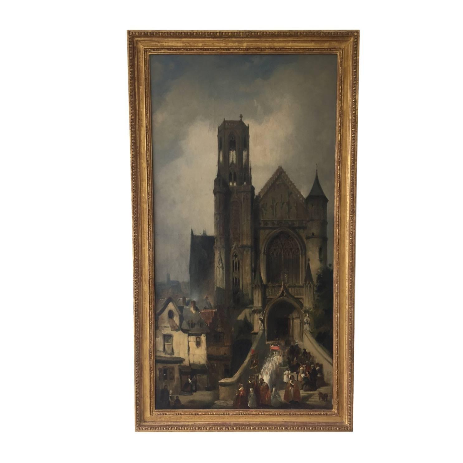 Joseph Bles, Enormous Religious Oil on Canvas Painting, 19th Century For Sale