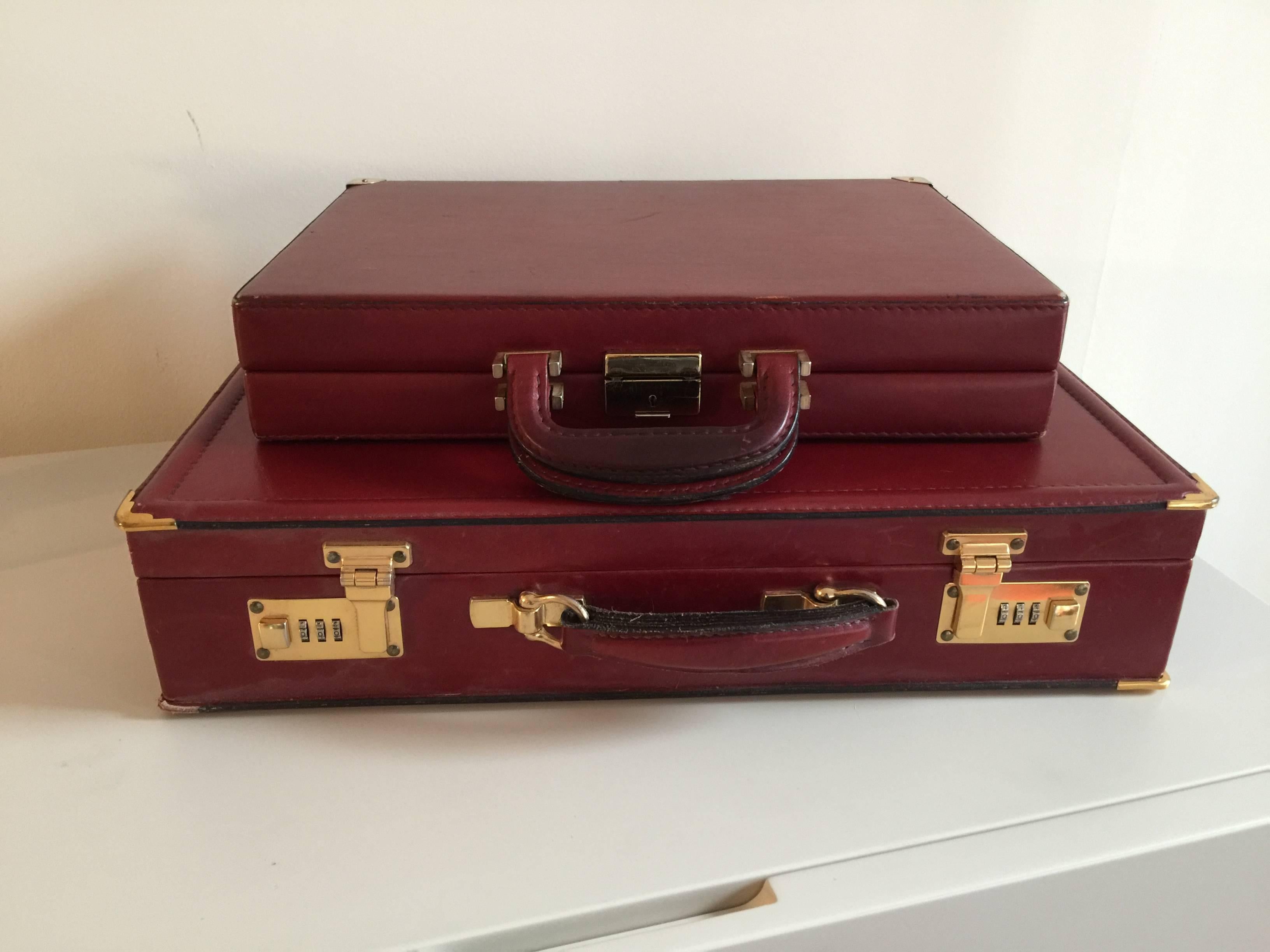 Post-Modern Nazareno Gabrielli Vintage Leather Briefcases, 1973s, Made in Italy