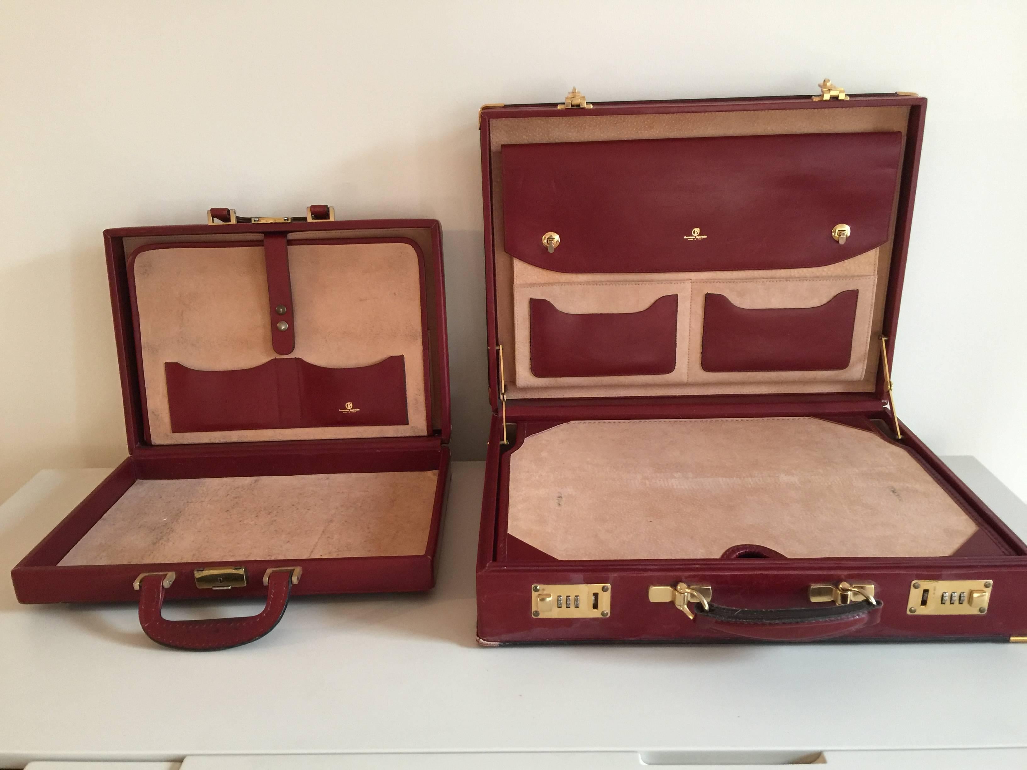 Nazareno Gabrielli Vintage Leather Briefcases, 1973s, Made in Italy 3