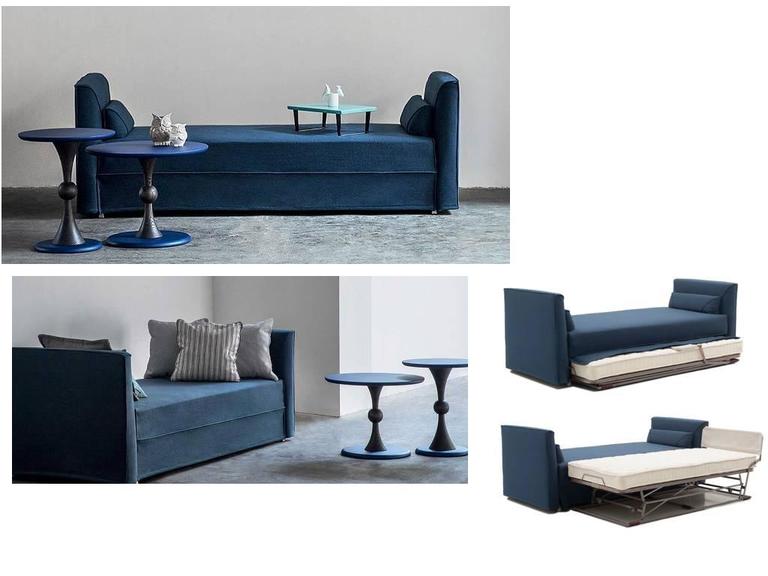 Modern Italian Sofa Bed with Trundle Bed or Storage Drawers