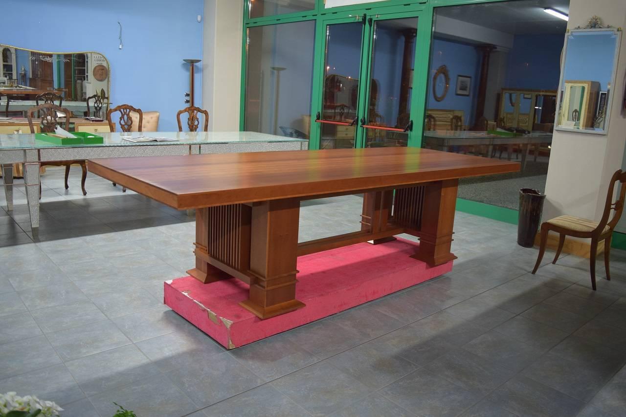 Italian Frank Lloyd Wright Dining Table and Chairs