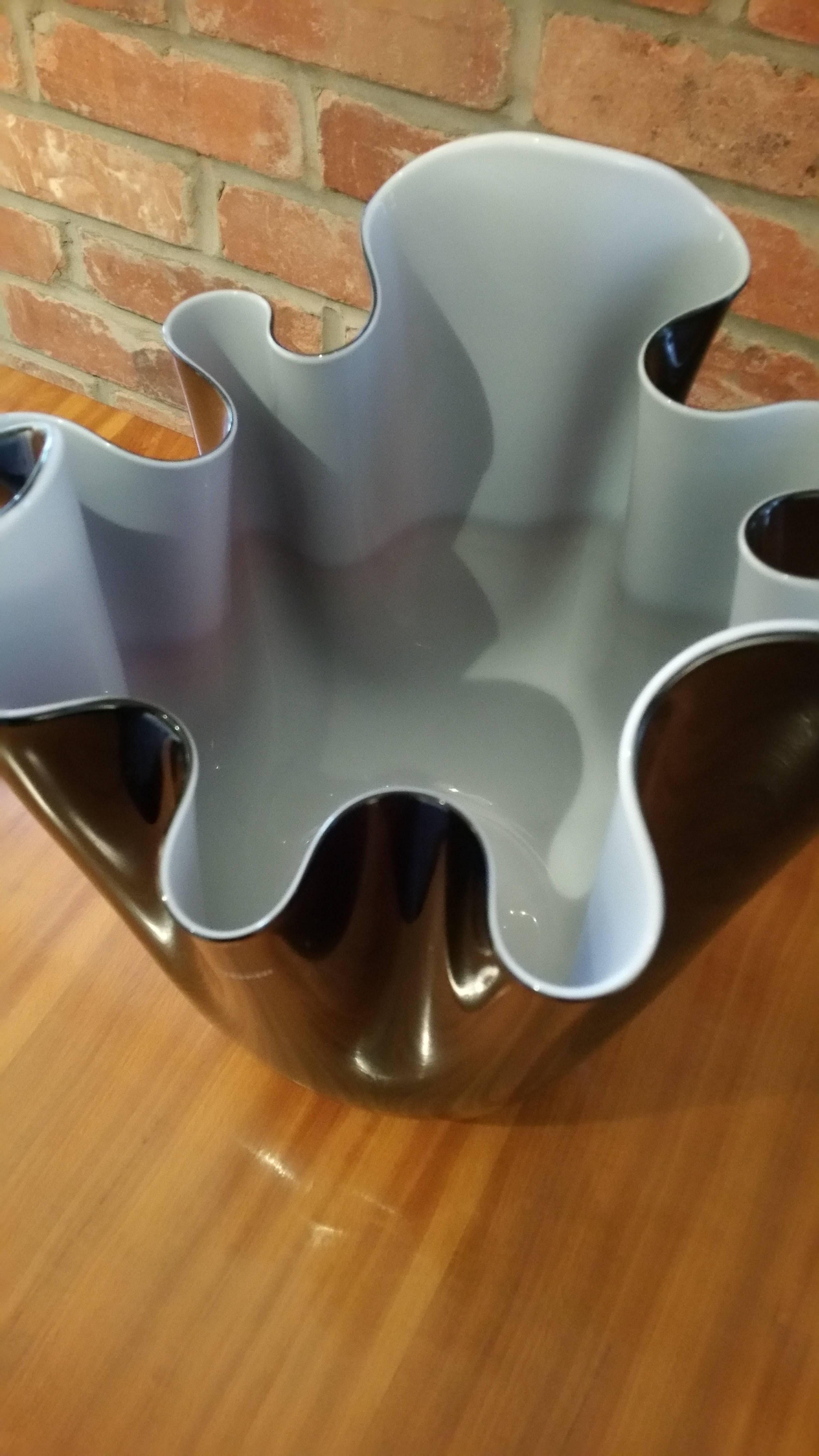 Mid-Century Modern Venini Fazzoletto Vase, Design Fulvio Bianconi, Murano Glass