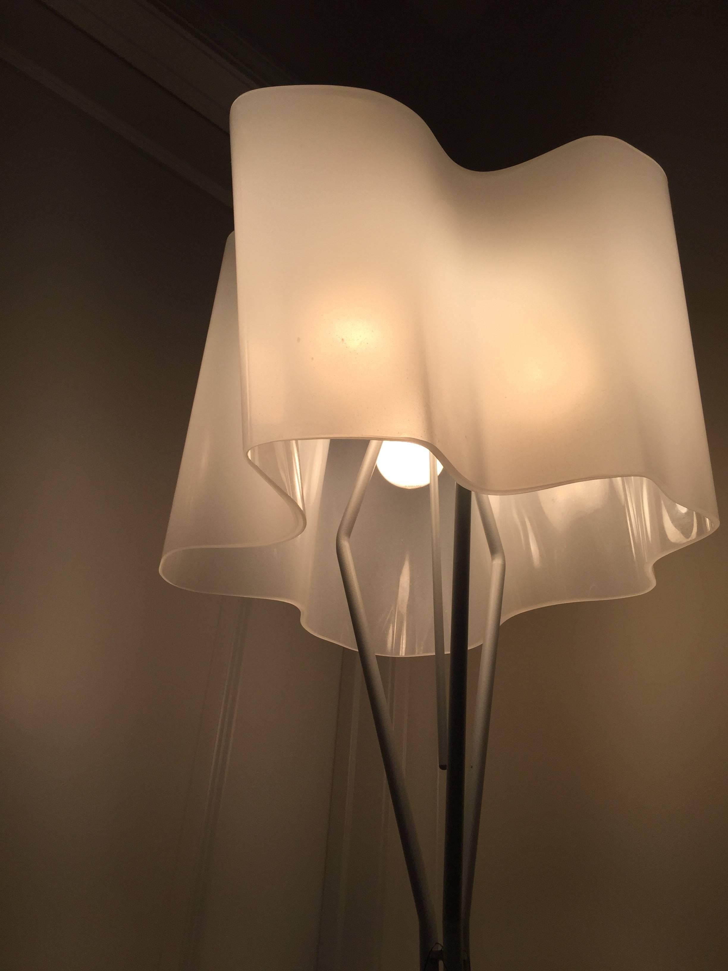 Italian Artemide Logico Floor Lamp Handblown Glass